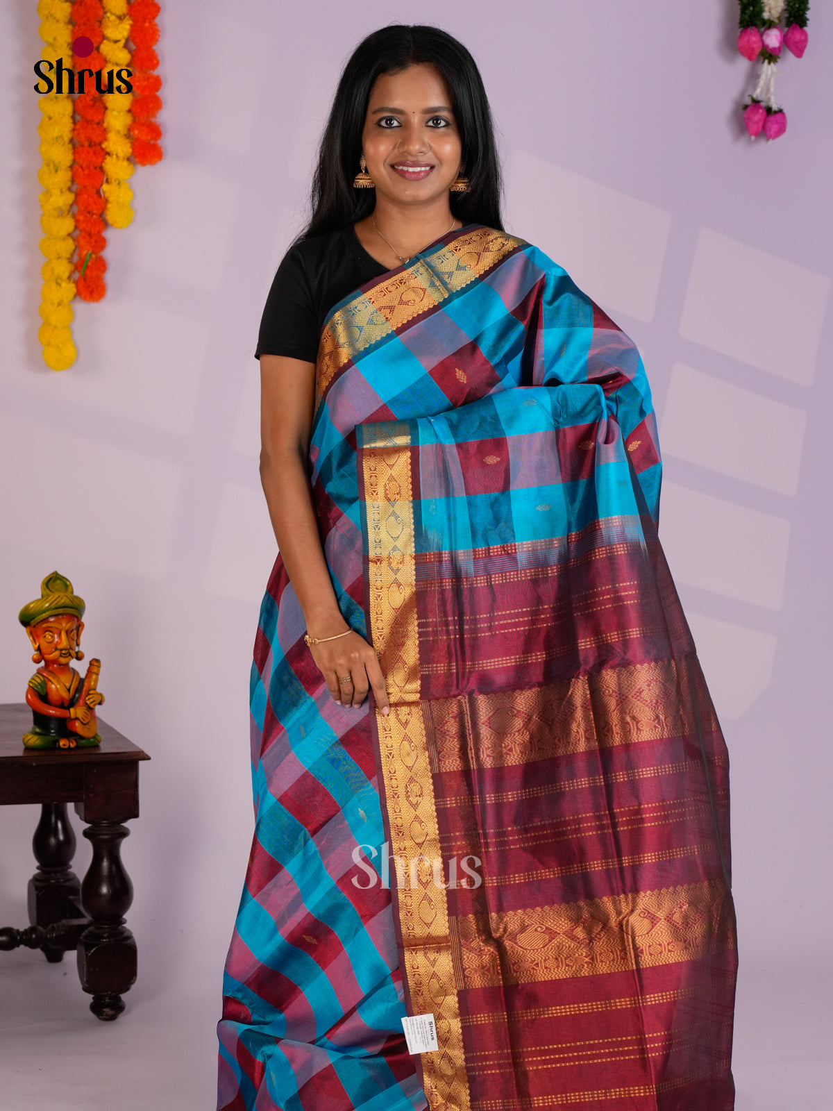 EAS13346 - Silk Cotton Saree - Shop on Shrus.com