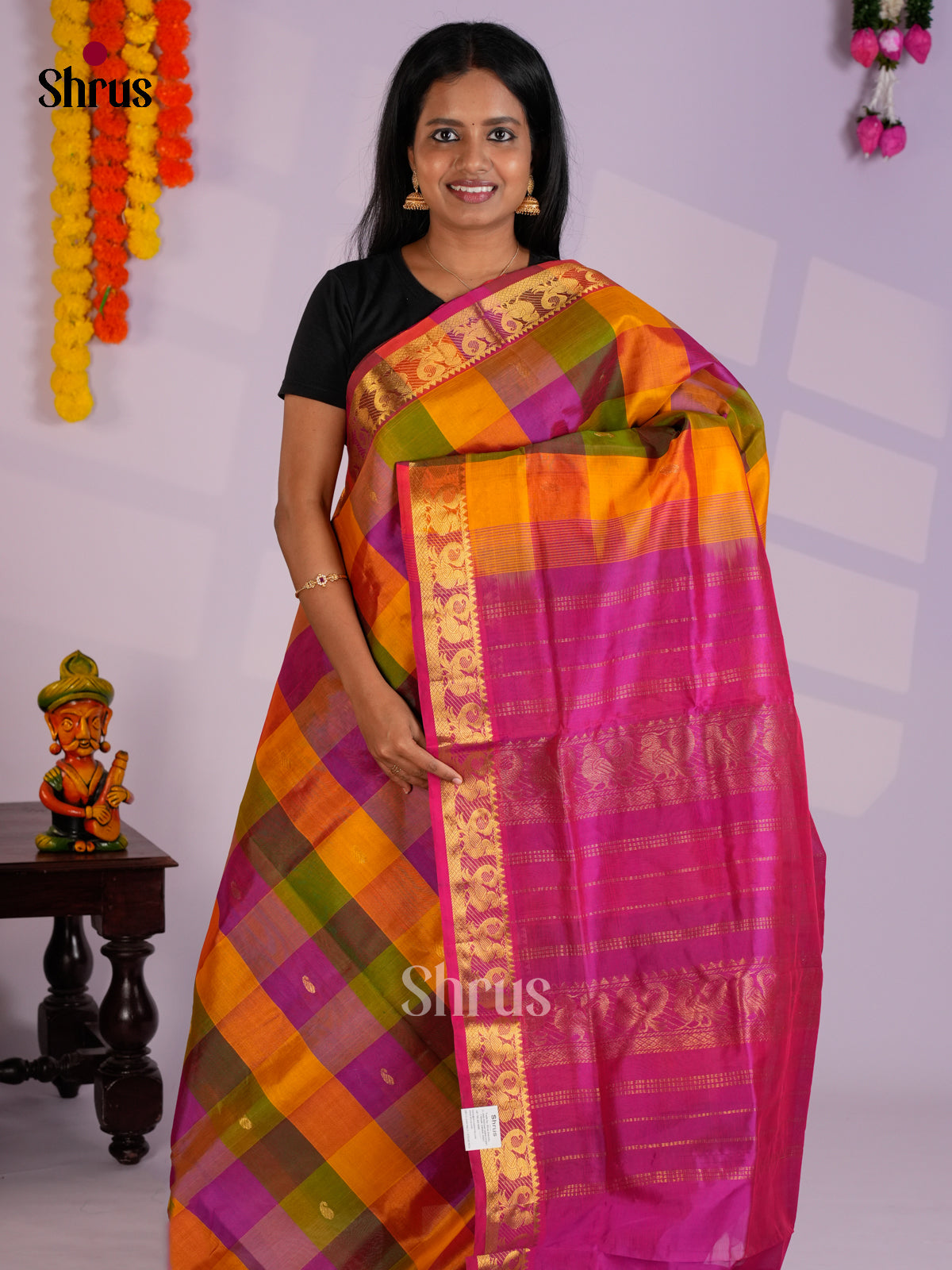 EAS13348 - Silk Cotton Saree - Shop on Shrus.com