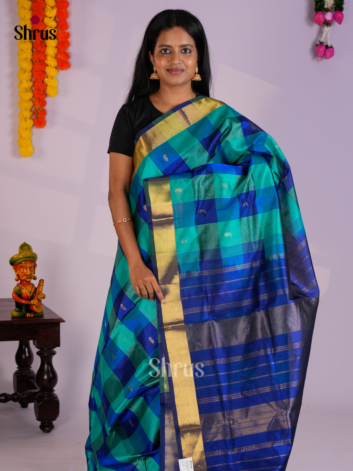 EAS13352 - Silk Cotton Saree - Shop on Shrus.com