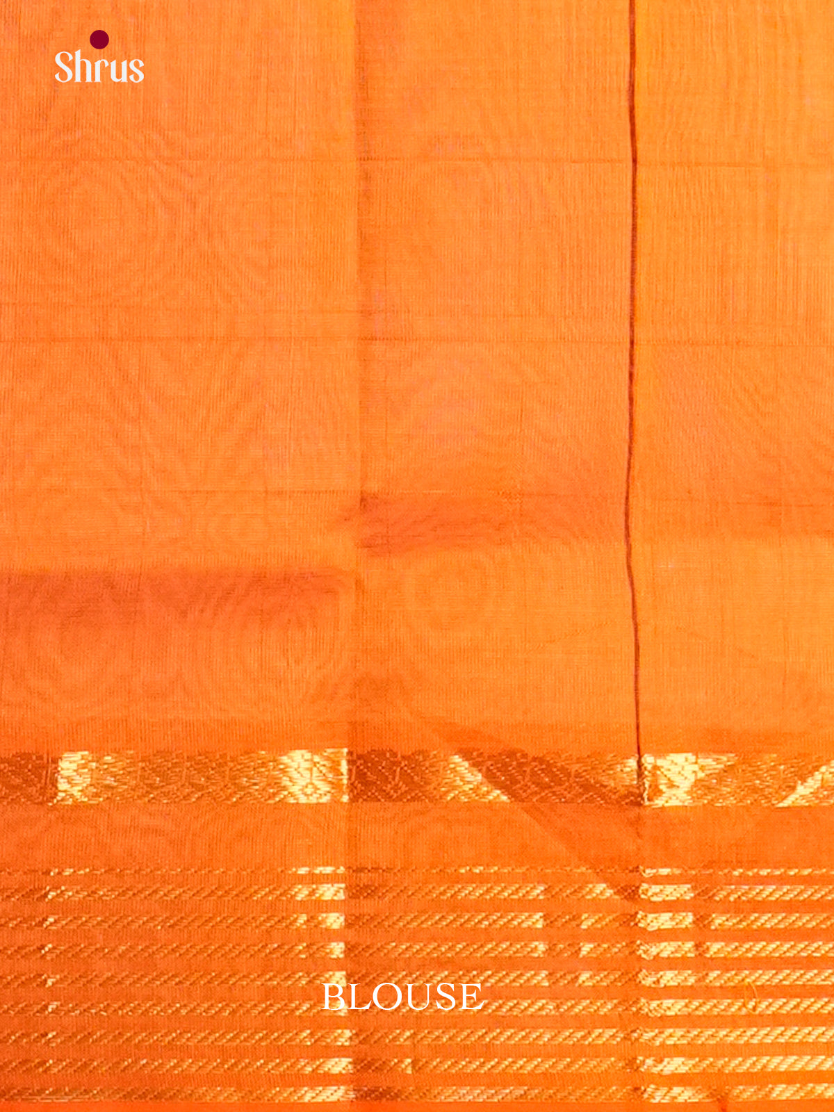 Charming Cream & Orange  Silk Cotton Saree with zari checks -EAS13384