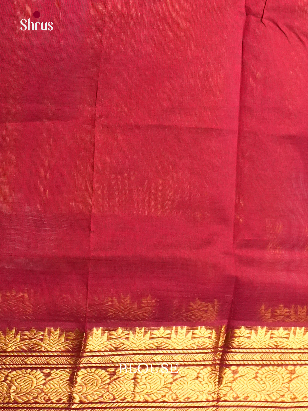 Glorious Mustard & Red  Silk Cotton Saree with zari checks  & traditional border - EAS13386