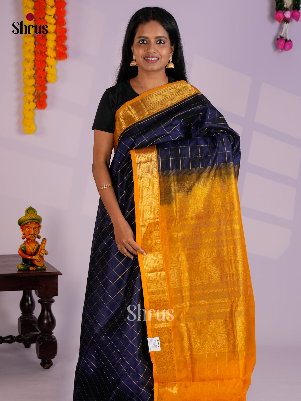 EAS13387 - Silk Cotton Saree - Shop on Shrus.com