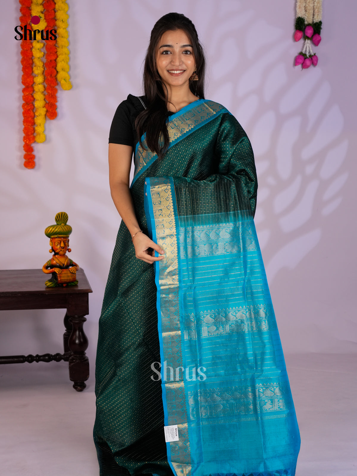 EAS13394 - Silk Cotton Saree - Shop on Shrus.com