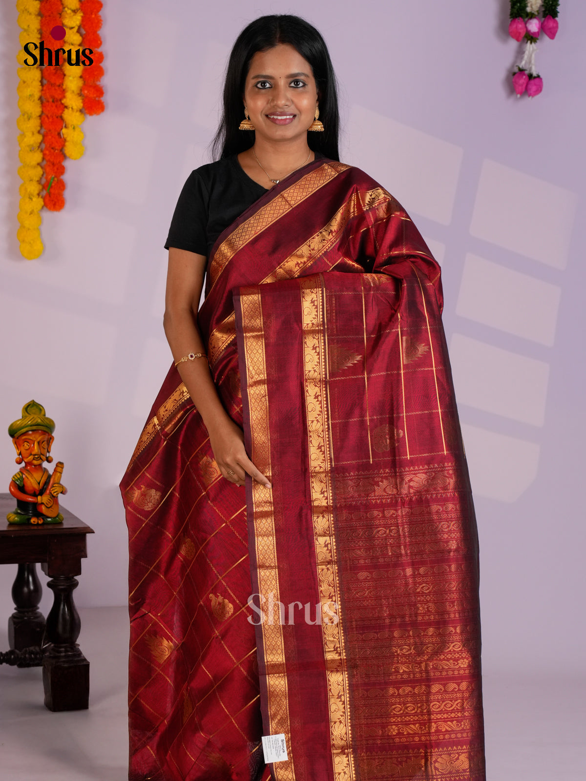 EAS13402 - Silk Cotton Saree - Shop on Shrus.com