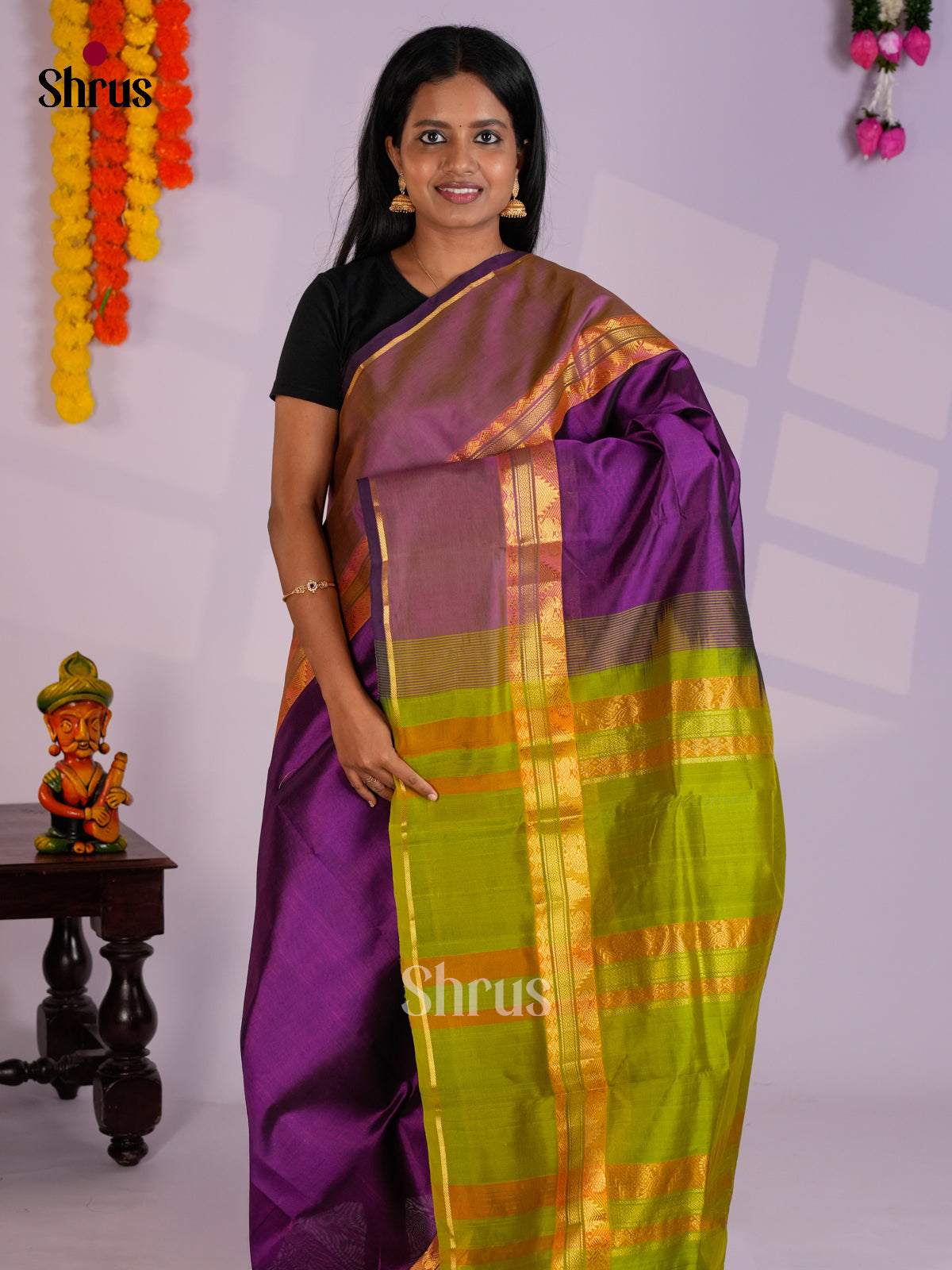 EAS13408 - Silk Cotton Saree - Shop on Shrus.com