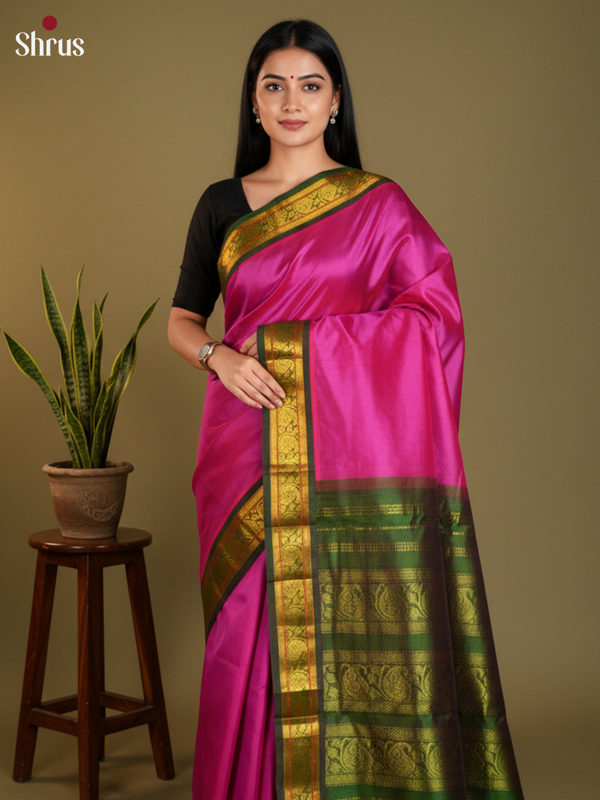 EAS13415 - silkcotton 9yards Saree - Shop on Shrus.com