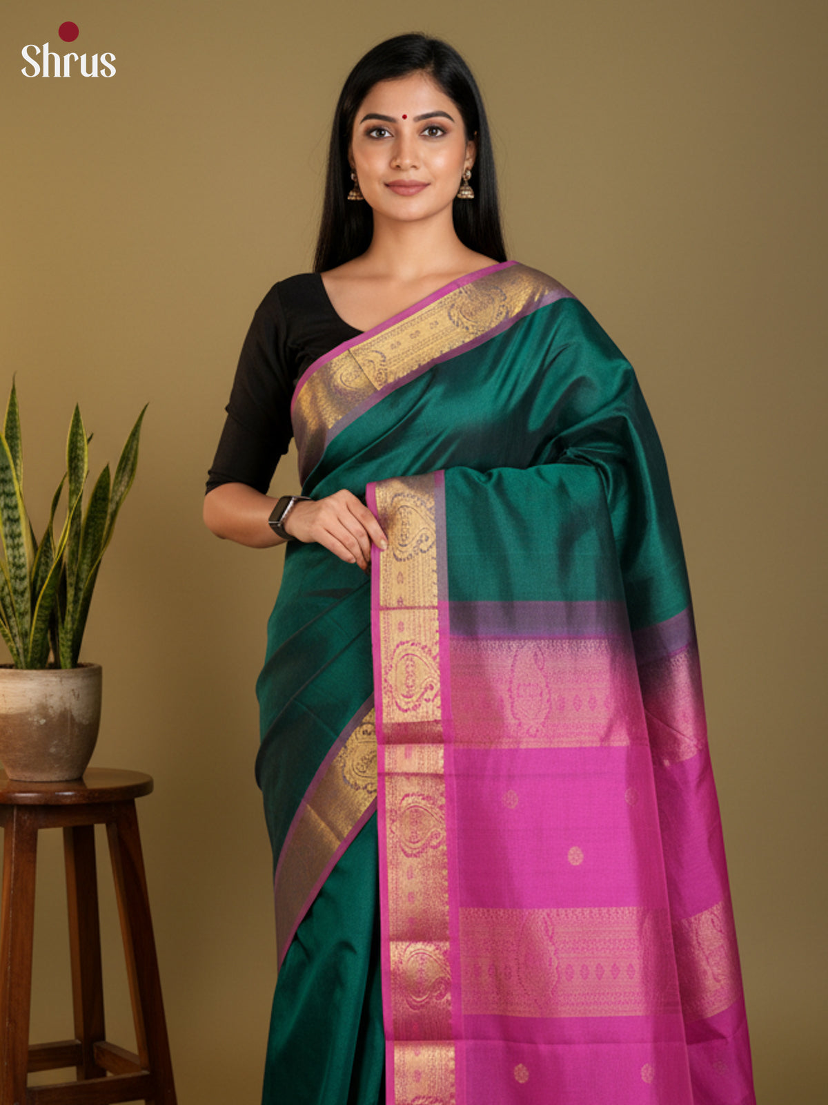 EAS13424 - silkcotton 9yards Saree - Shop on Shrus.com