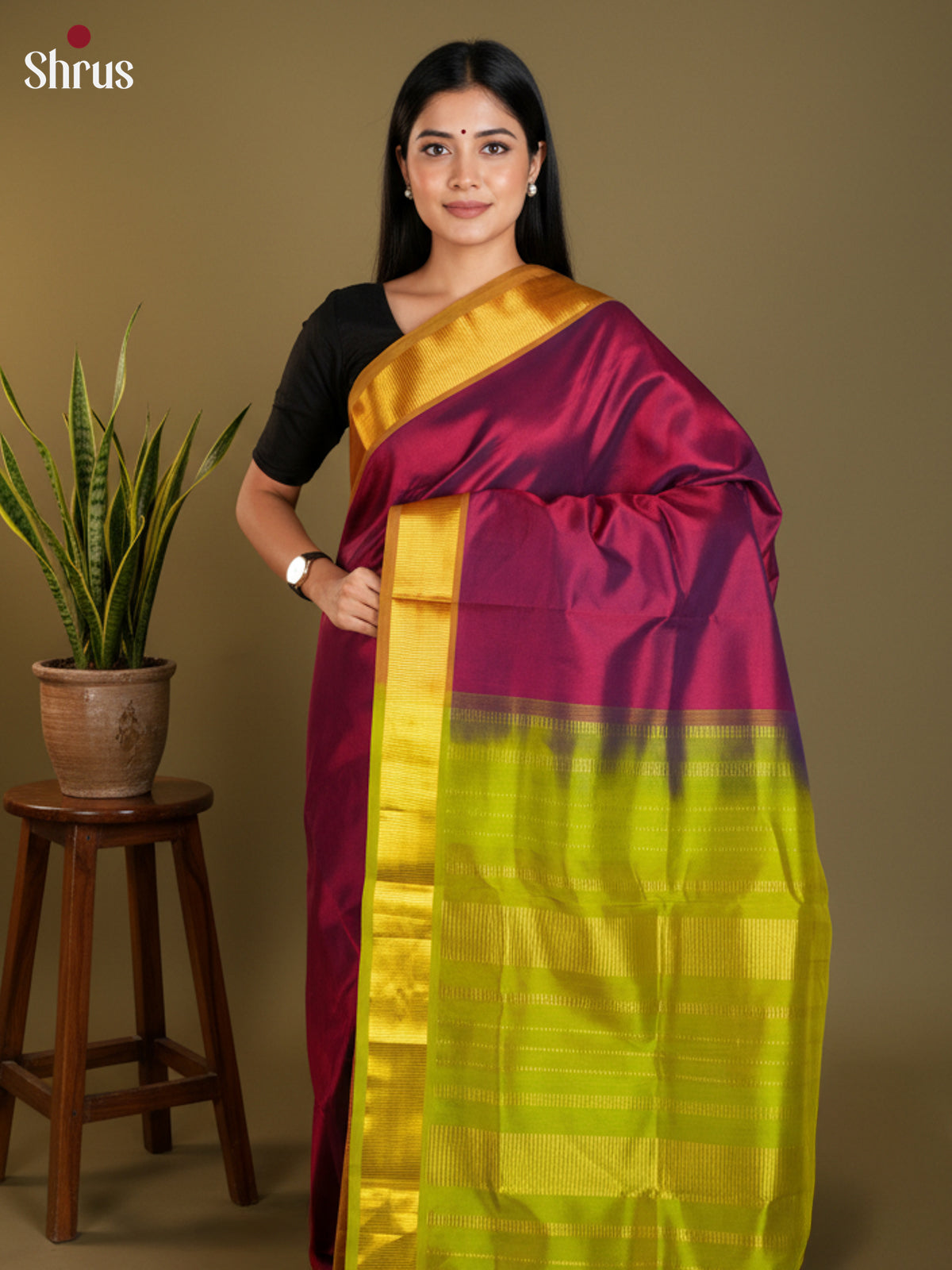 EAS13433 - silkcotton 9yards Saree - Shop on Shrus.com