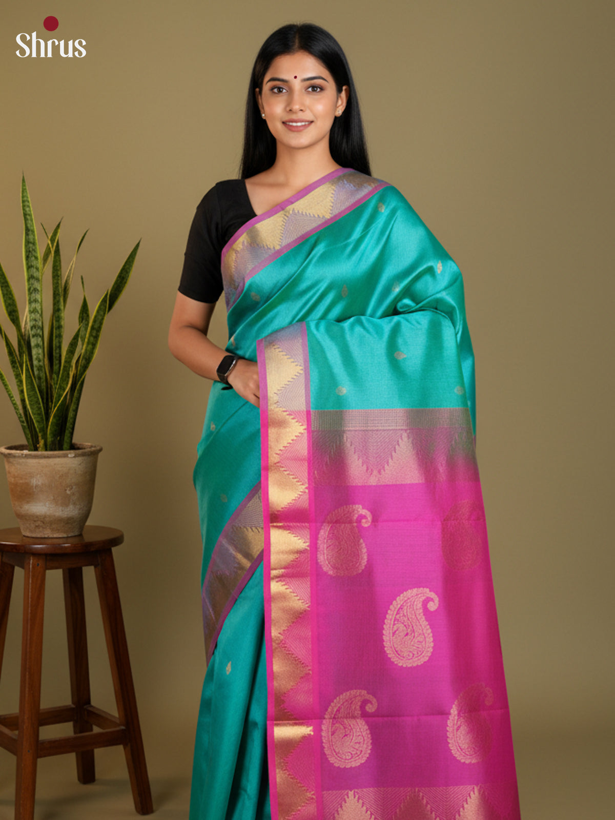 EAS13439 - silkcotton 9yards Saree - Shop on Shrus.com