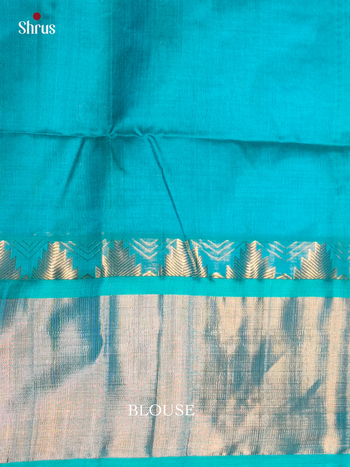 Regal Blue & Teal blue Silk Cotton Saree with zari kattam & Korvai border - EAS19005