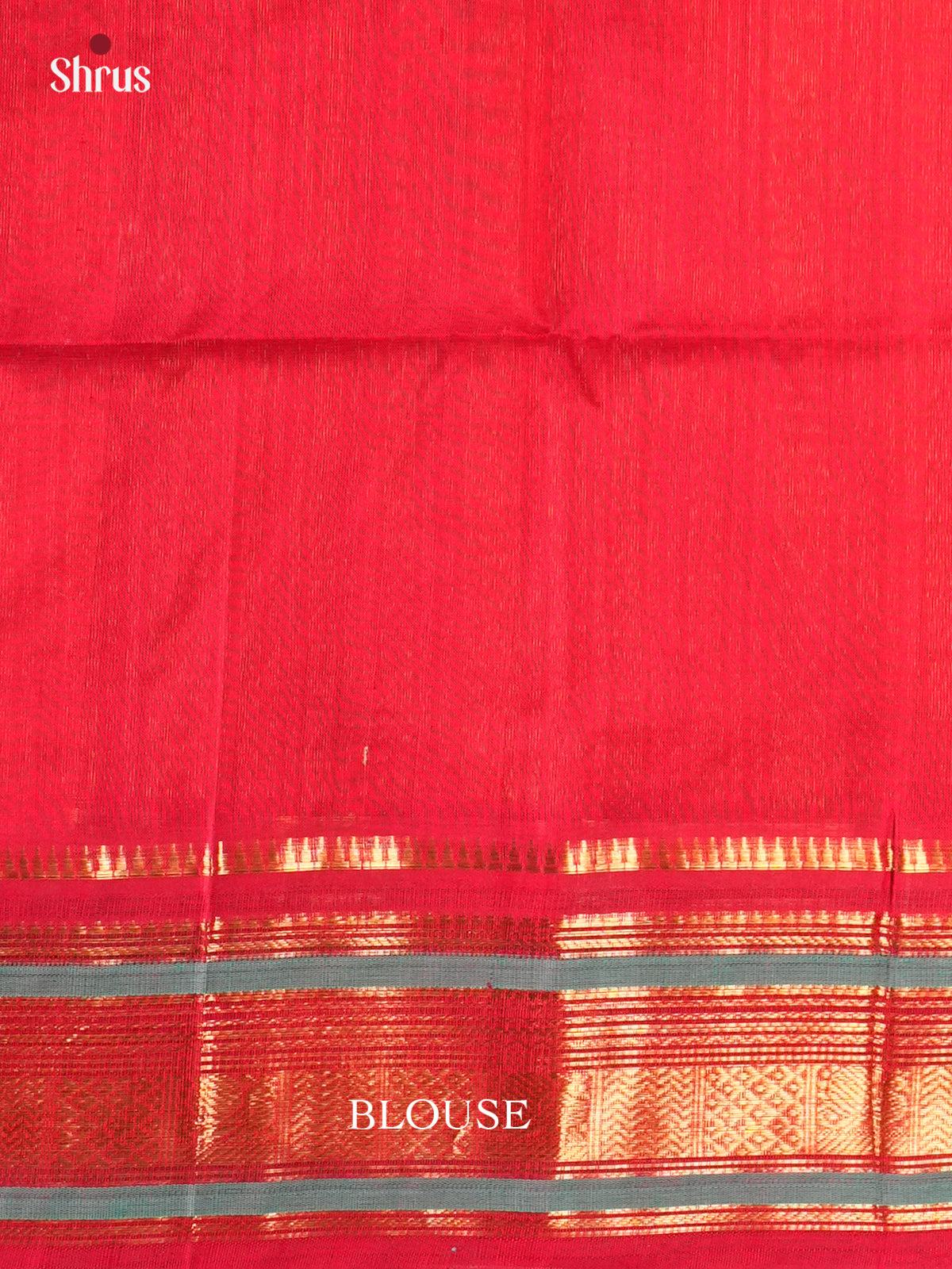 Regal Light Green & Red Silk Cotton saree with zari checks & Korvai border- EAS19037