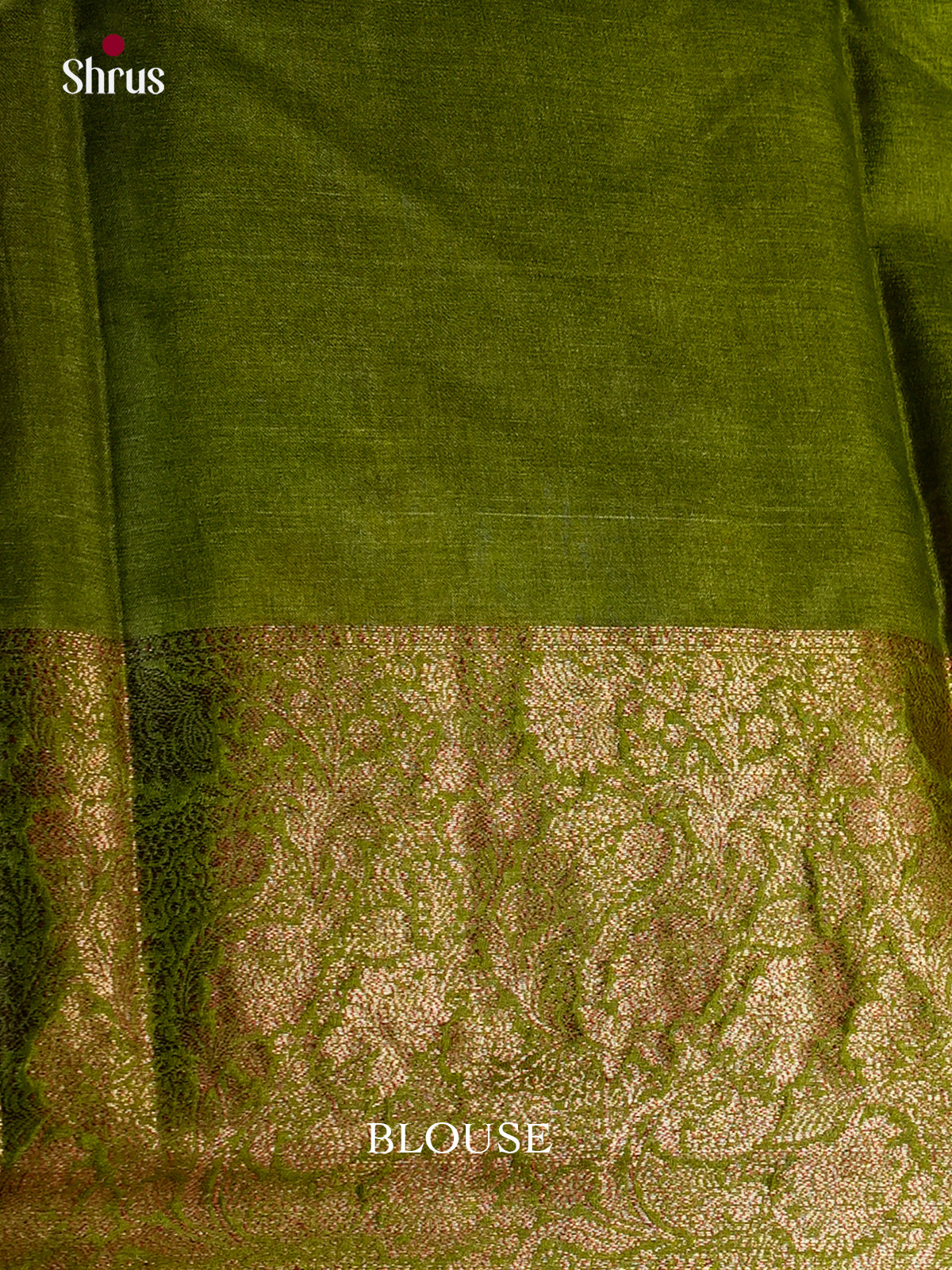 Regal Vadamalli & Green Banarasi Tussar Saree with zari floral buttas & brocade pallu -EAS20067 - Shop on Shrus.com