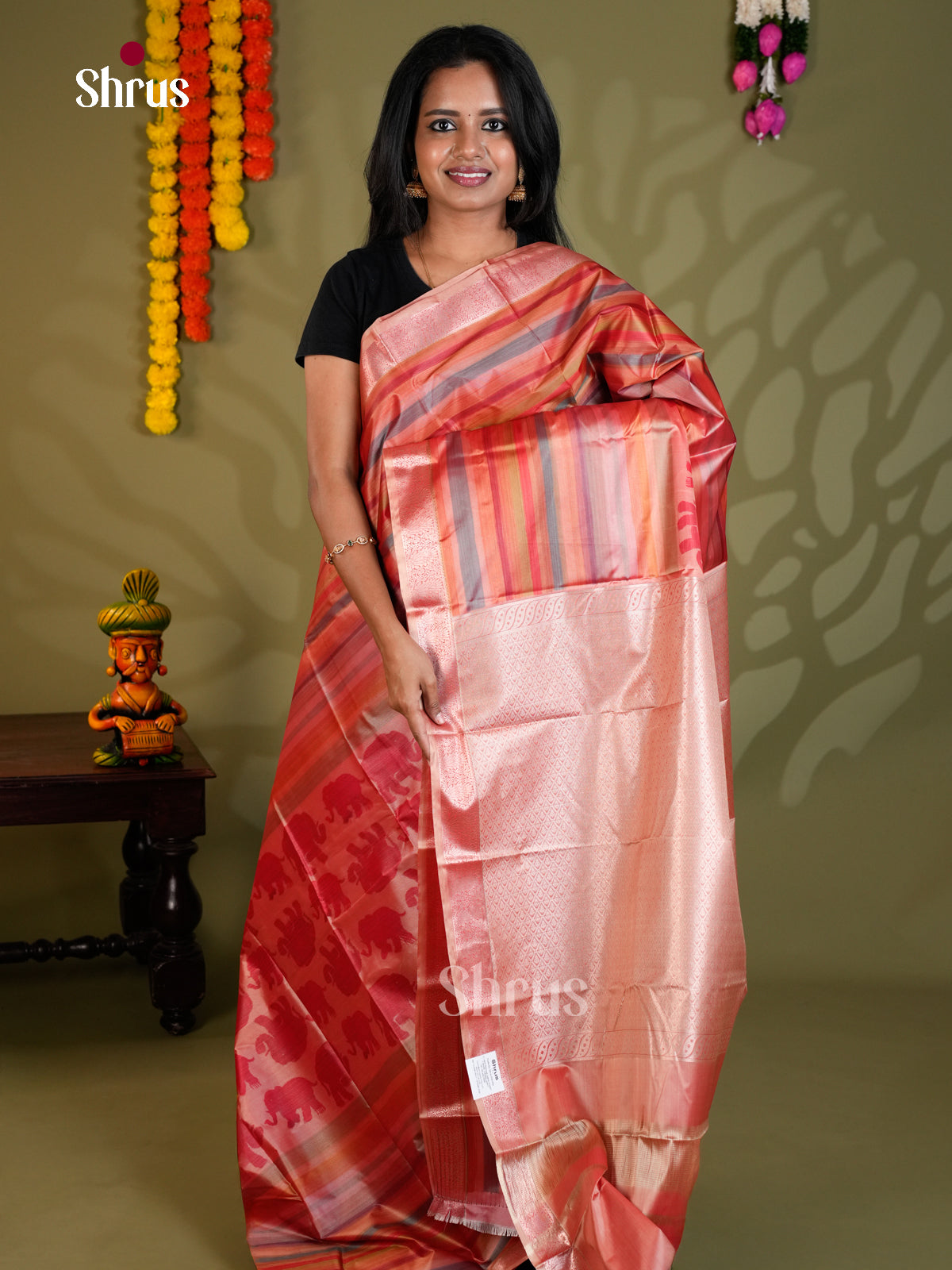 EAS21173 - Kanchipuram-halfpure Saree - Shop on Shrus.com
