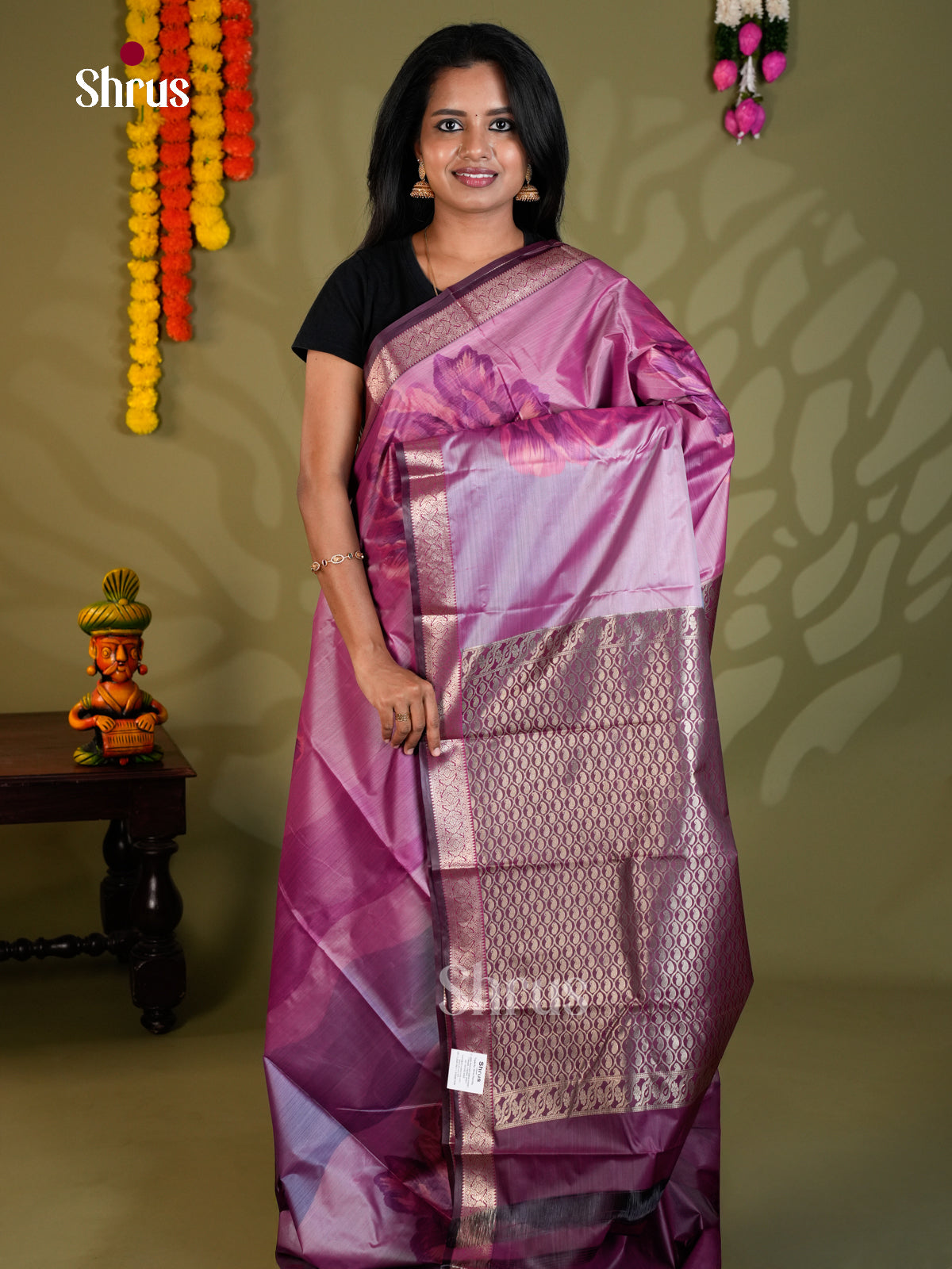 EAS21177 - Kanchipuram-halfpure Saree - Shop on Shrus.com