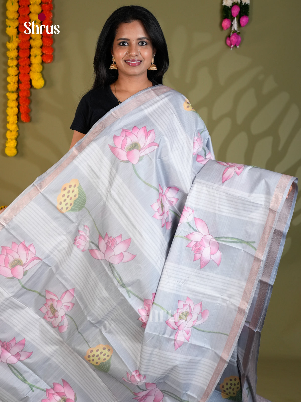 EAS21181 - Kanchipuram-halfpure Saree - Shop on Shrus.com