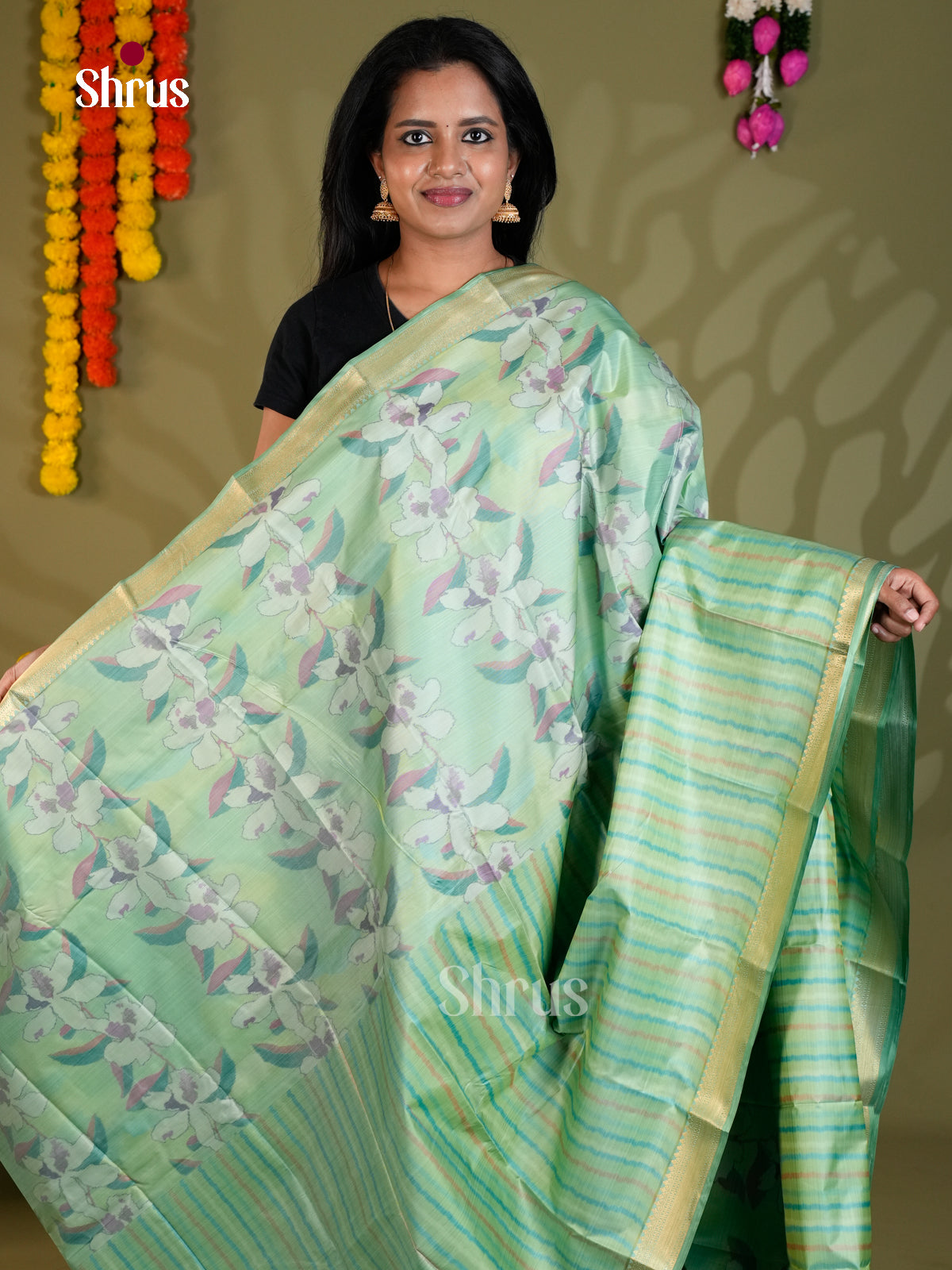 EAS21211 - Kanchipuram-halfpure Saree - Shop on Shrus.com