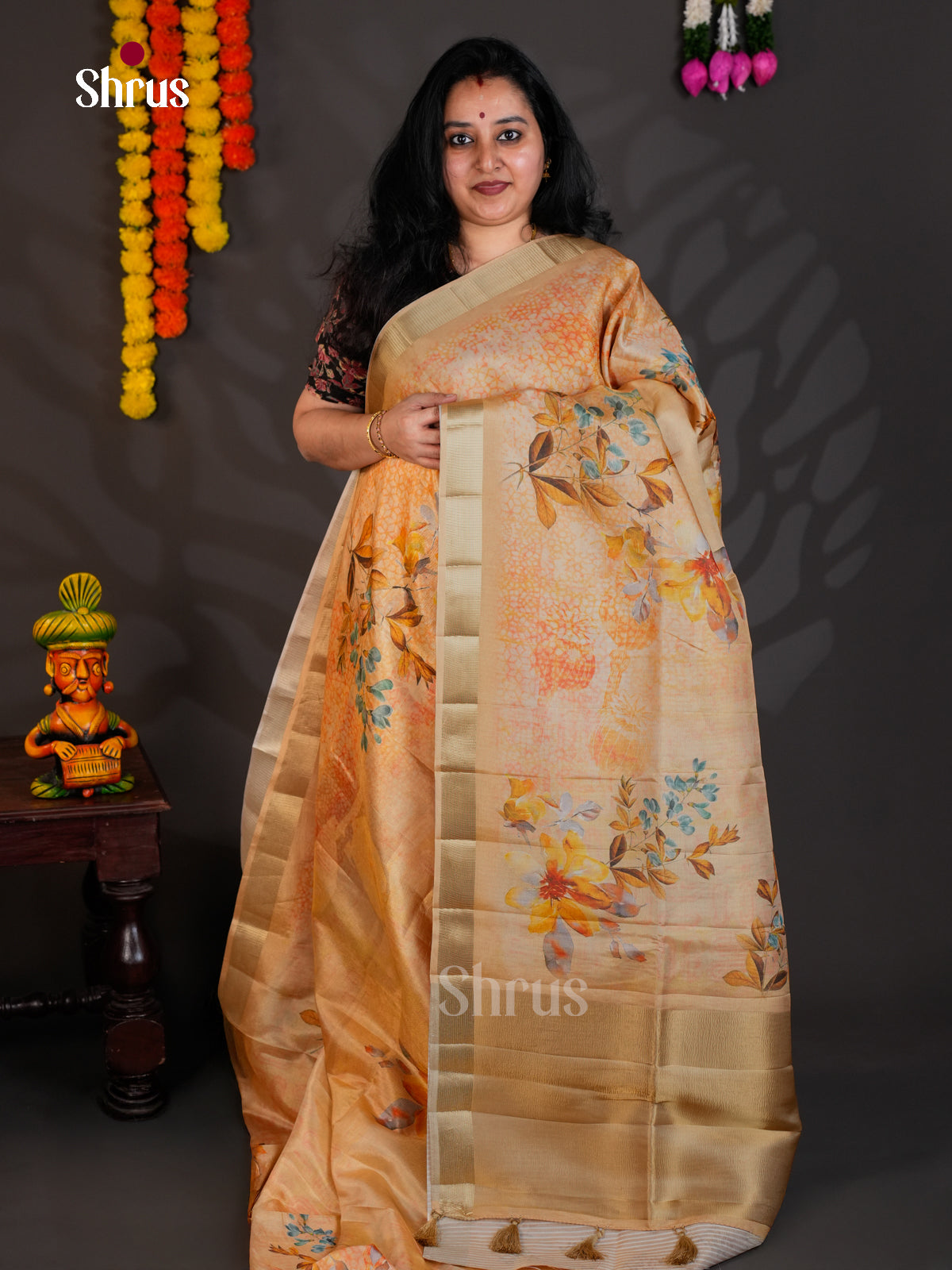 Peach - Semi Rawsilk - Saree - EAS22060 - Shop on Shrus.com