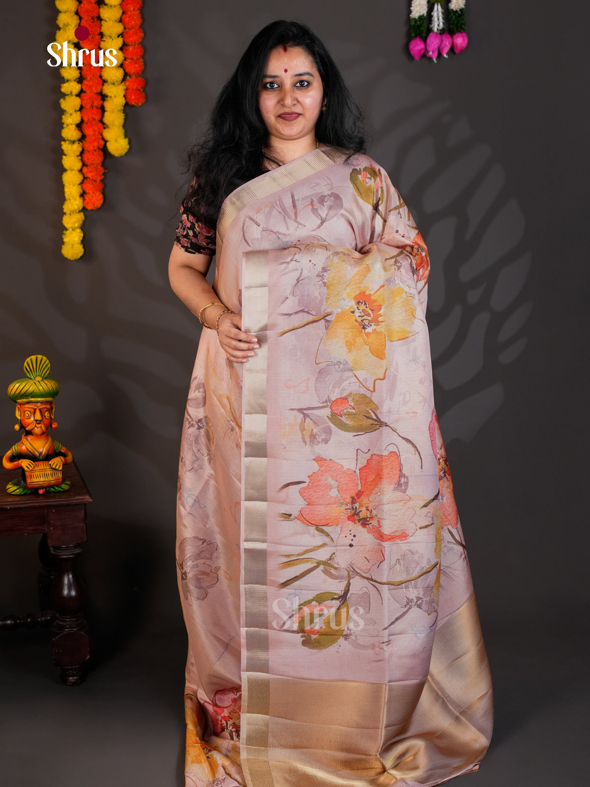 Lavender - Semi Rawsilk - Saree-EAS22065 - Shop on Shrus.com