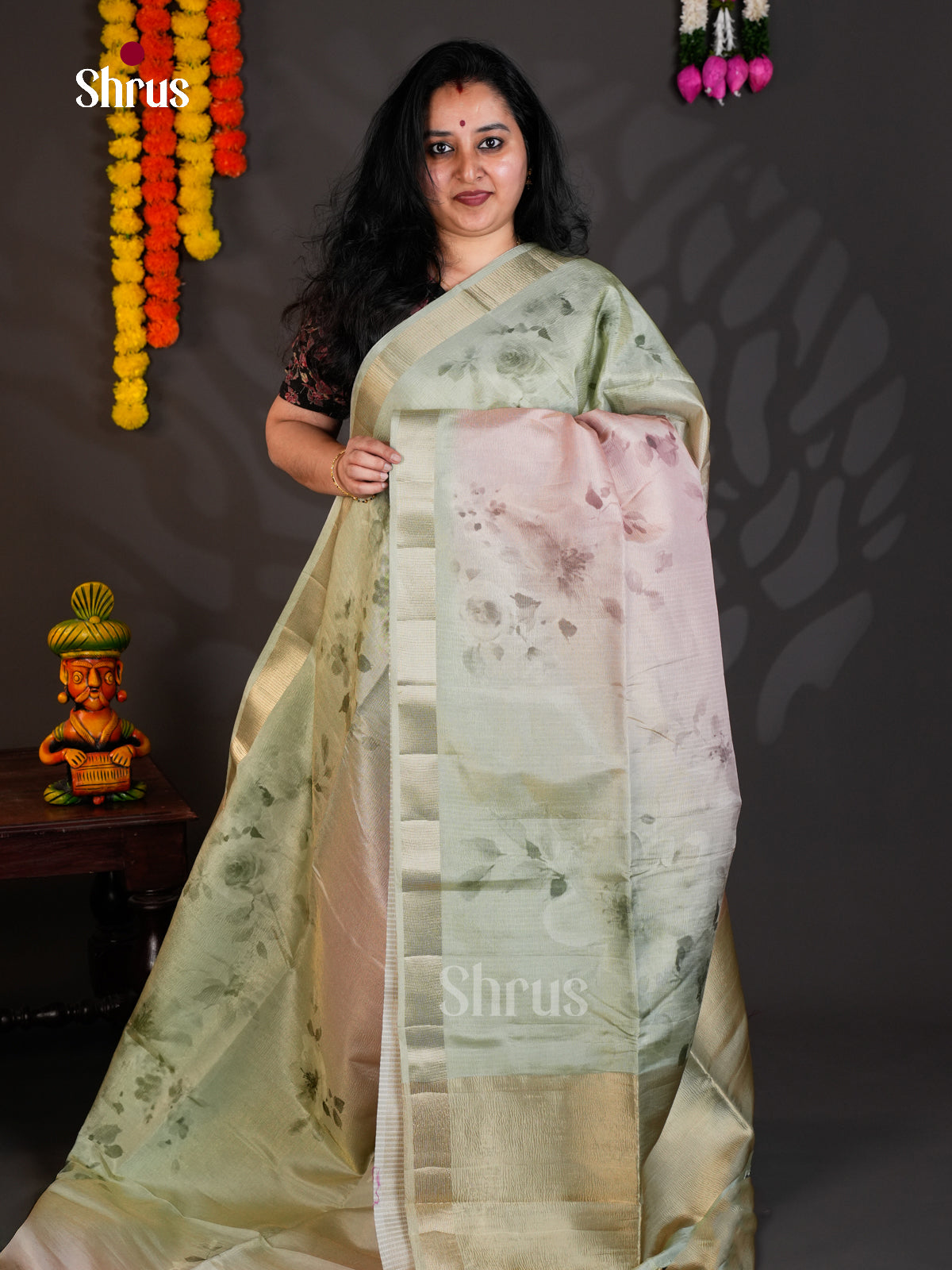 Purple & Green - Semi Rawsilk - Saree - EAS22076 - Shop on Shrus.com