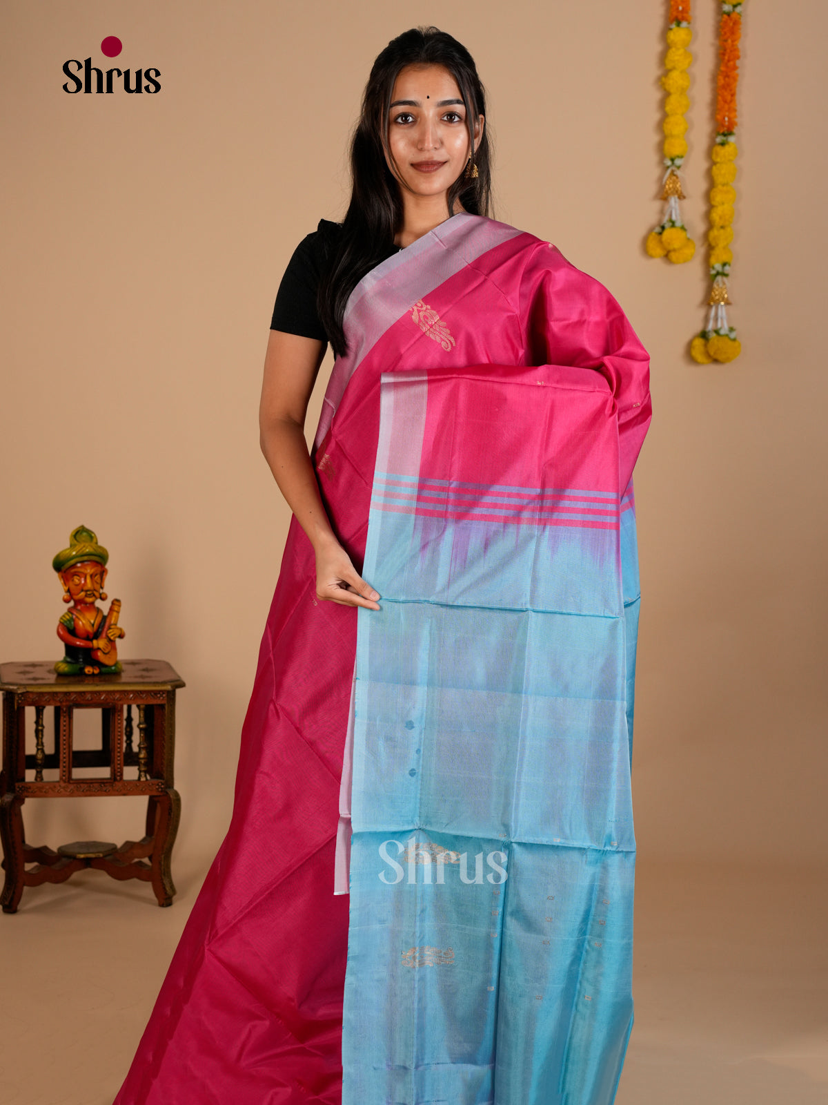 EAS23046 - Banana Pith without blouse - Saree - Shop on Shrus.com