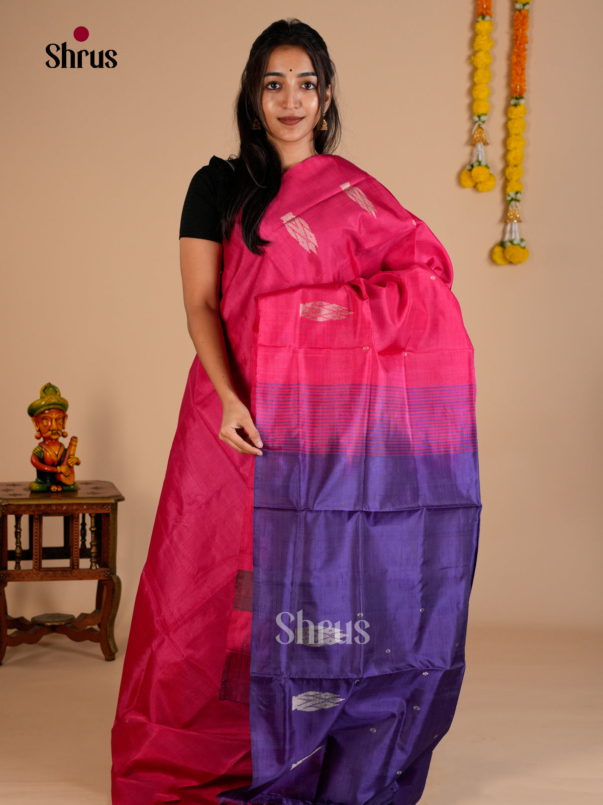 EAS23055 - Banana Pith without blouse - Saree - Shop on Shrus.com