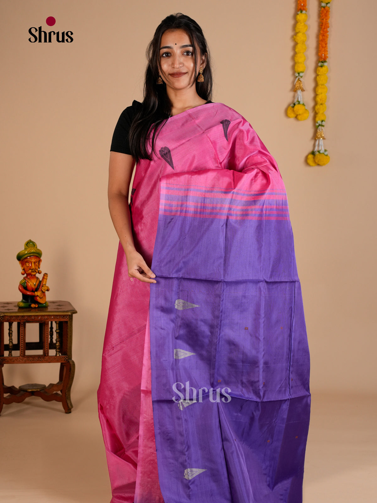 EAS23057 - Banana Pith without blouse - Saree - Shop on Shrus.com