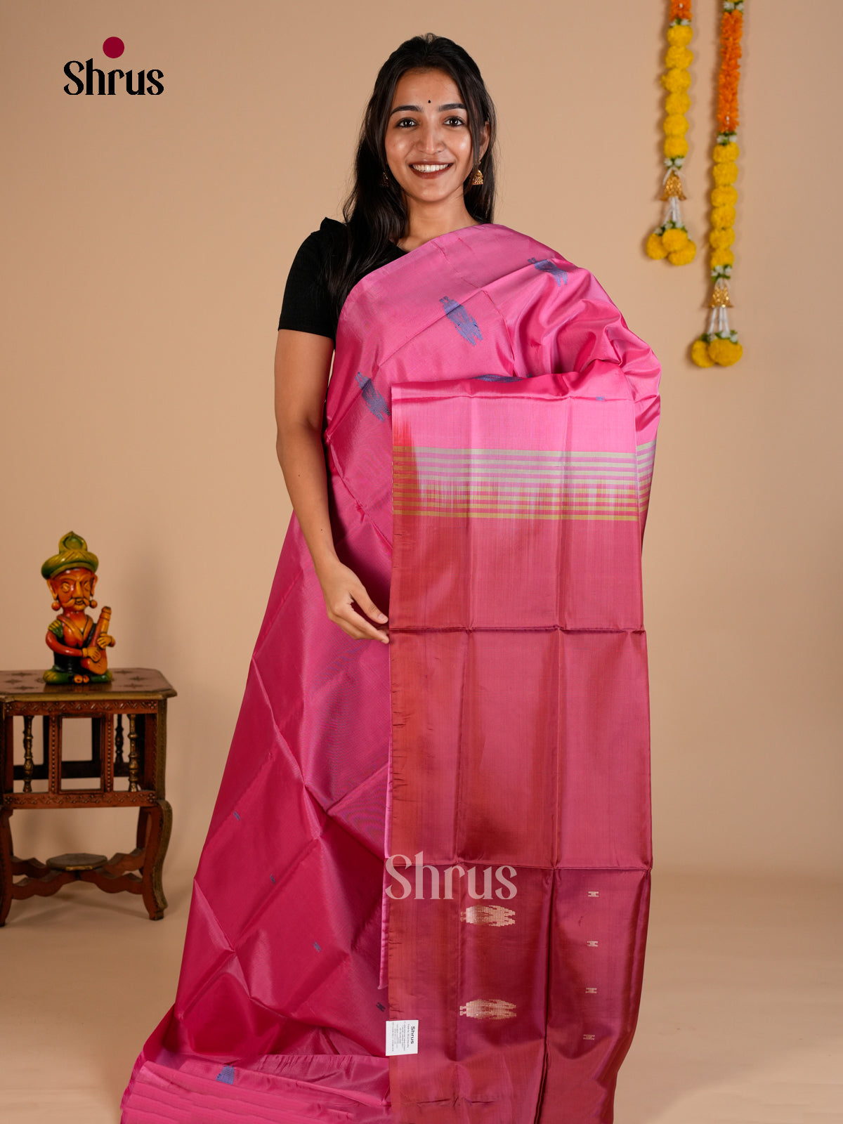 EAS23066 - Banana Pith without blouse - Saree - Shop on Shrus.com