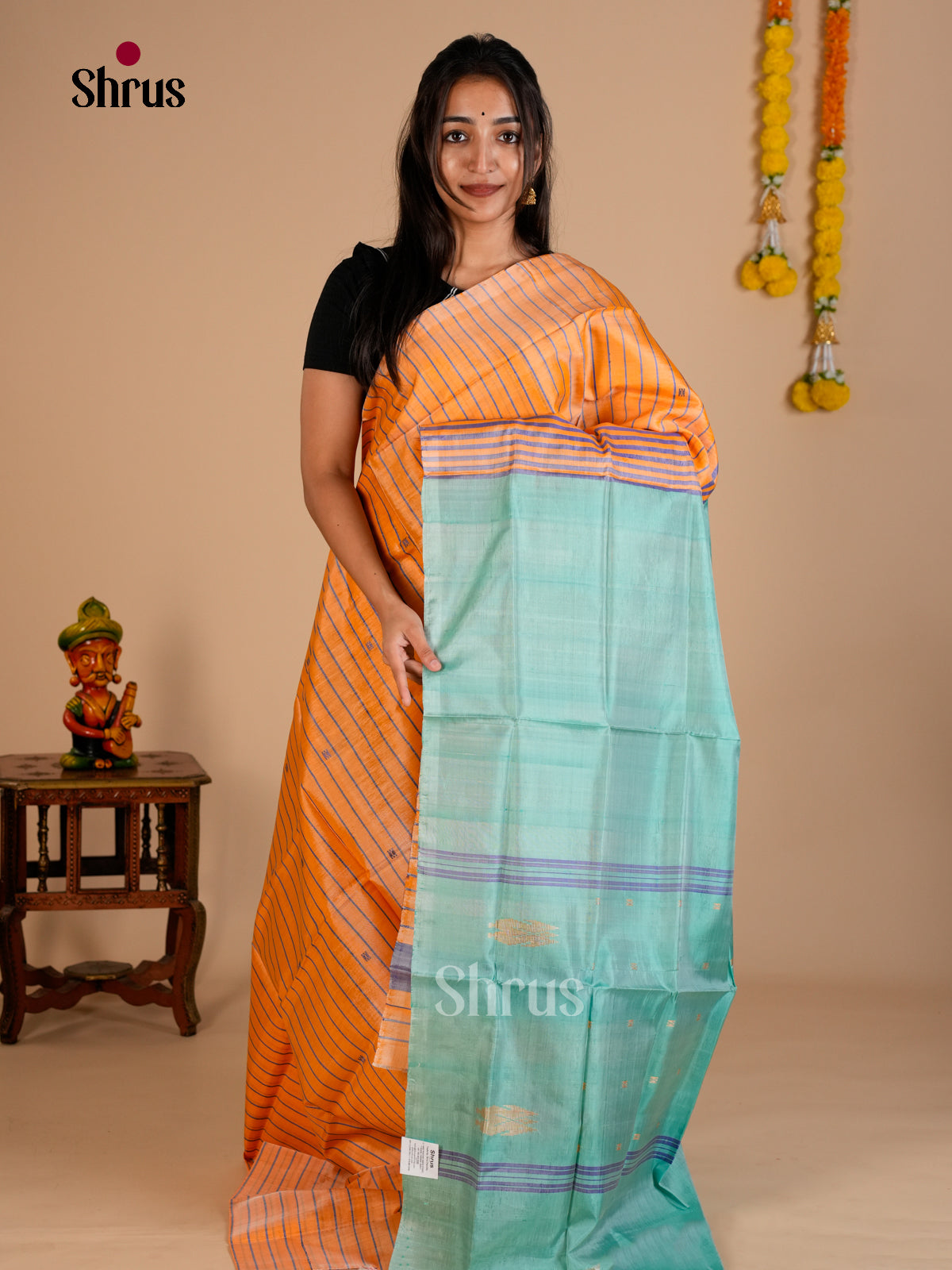 EAS23075 - Banana Pith without blouse - Saree - Shop on Shrus.com