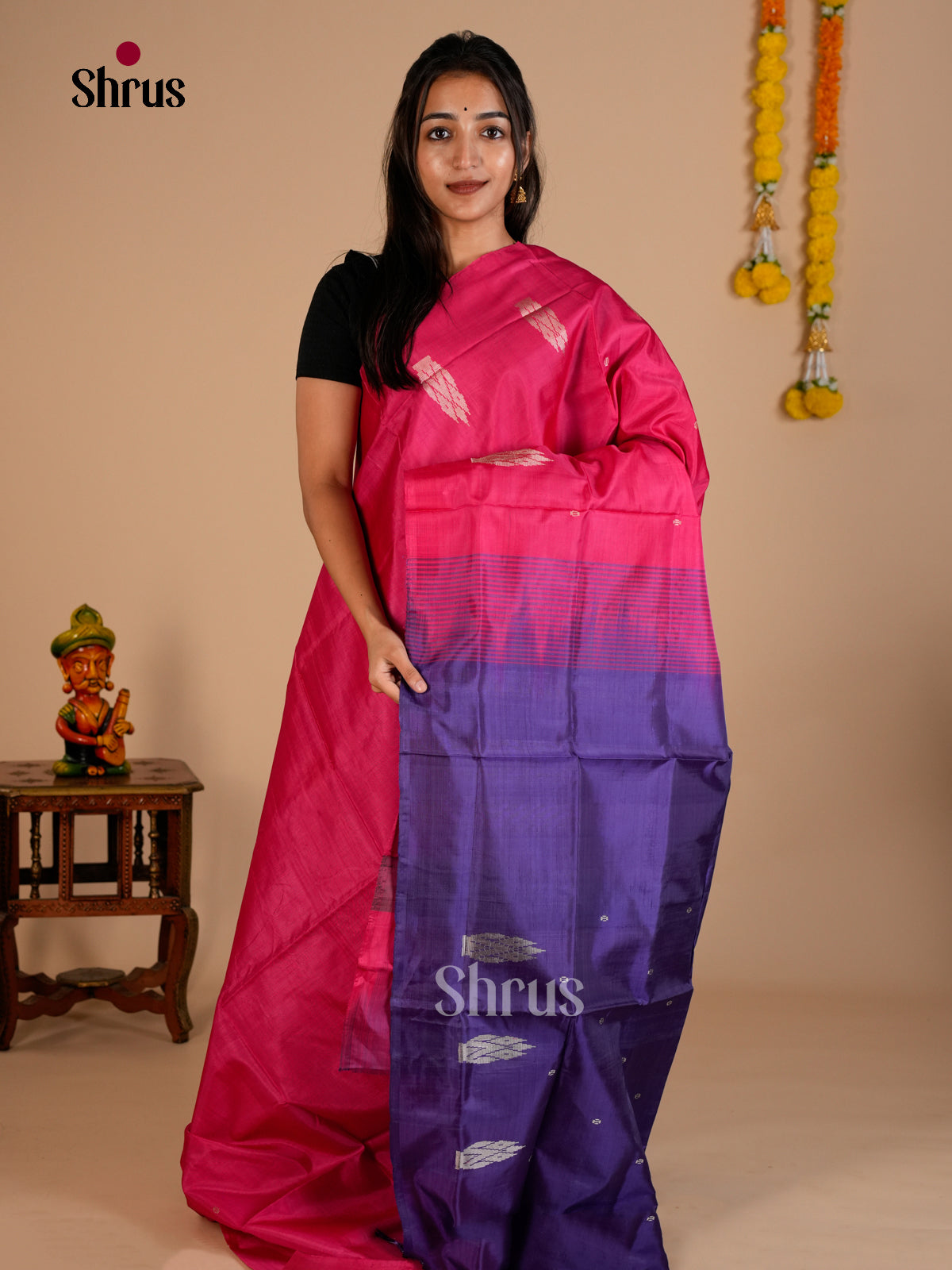EAS23079 - Banana Pith without blouse - Saree - Shop on Shrus.com