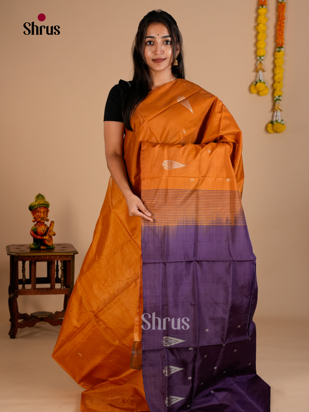EAS23081 - Banana Pith without blouse - Saree - Shop on Shrus.com