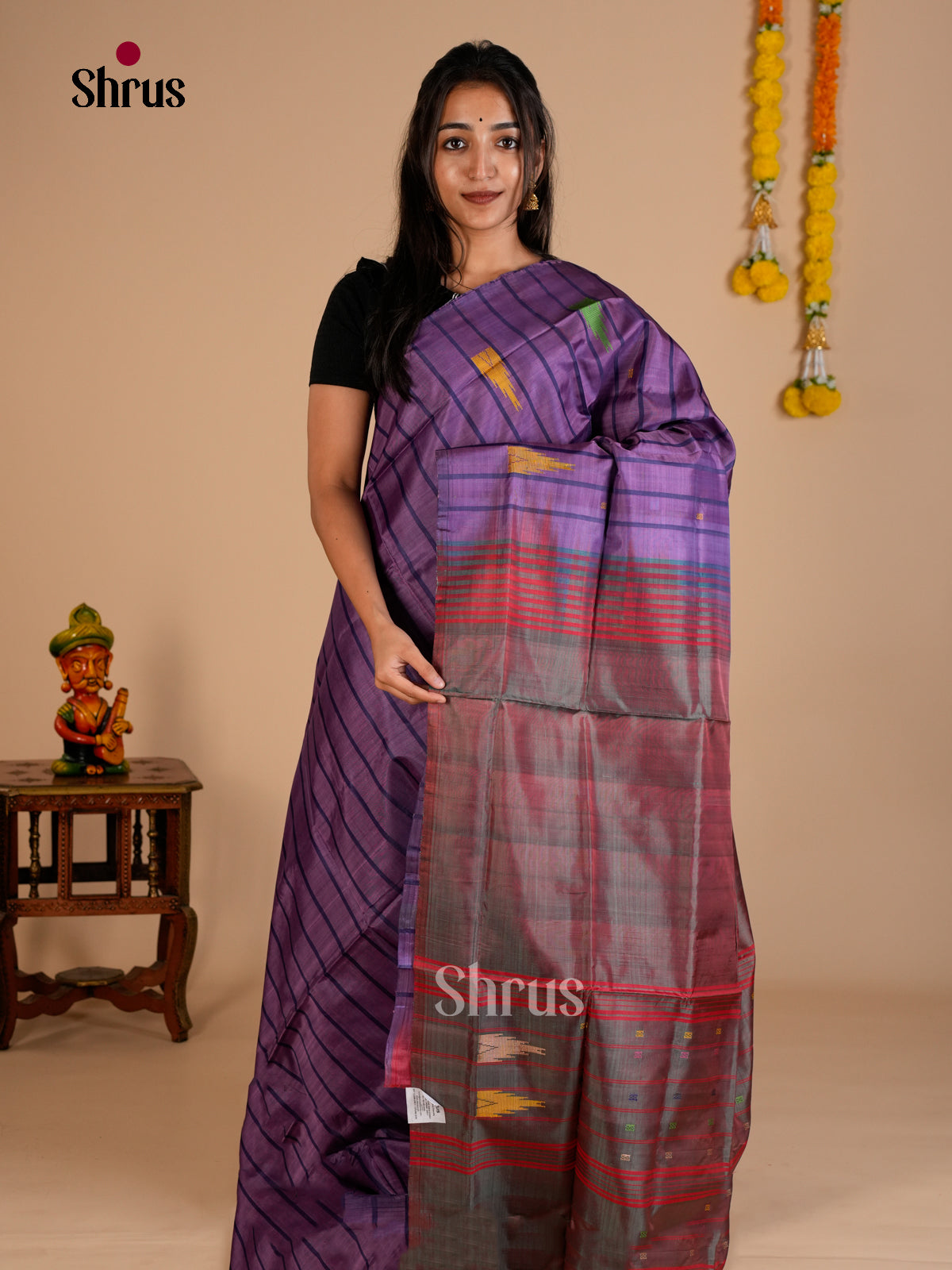 EAS23088 - Banana Pith without blouse - Saree - Shop on Shrus.com