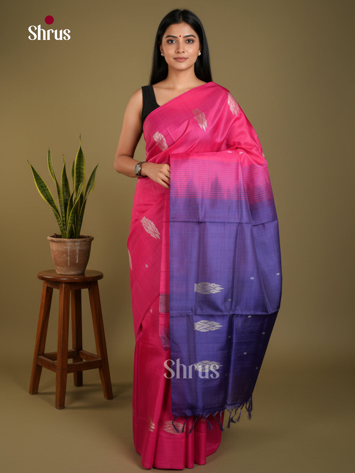 EAS23106 - Banana Pith without blouse - Saree - Shop on Shrus.com