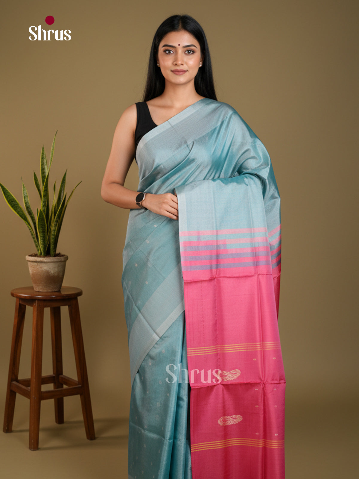 EAS23114 - Banana Pith without blouse - Saree - Shop on Shrus.com