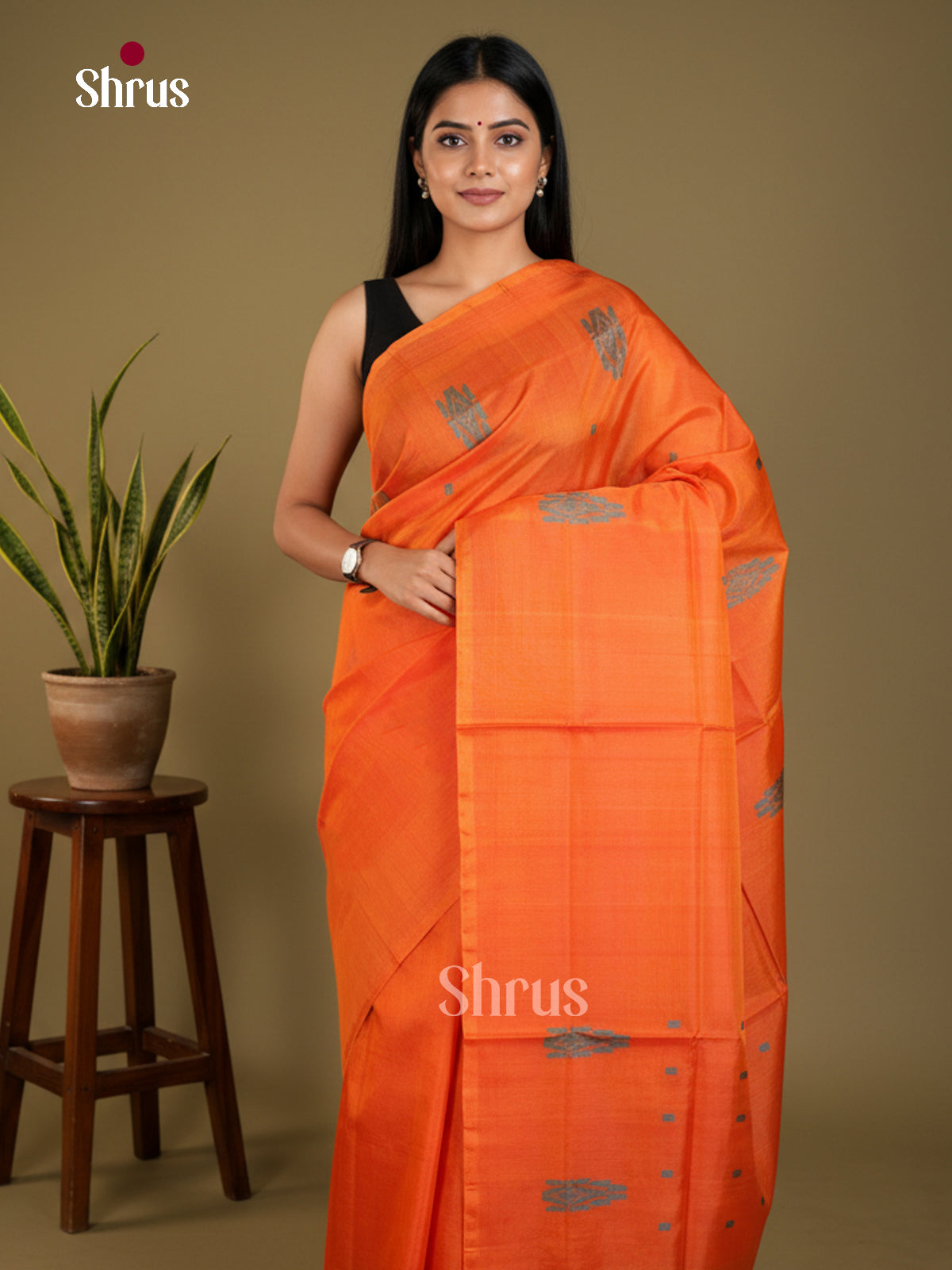EAS23128 - Banana Pith without blouse - Saree - Shop on Shrus.com