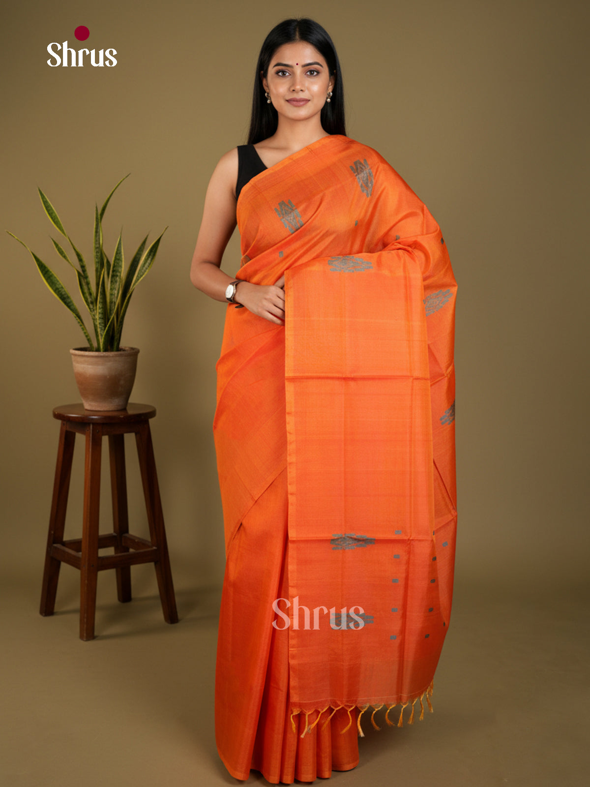 EAS23128 - Banana Pith without blouse - Saree - Shop on Shrus.com