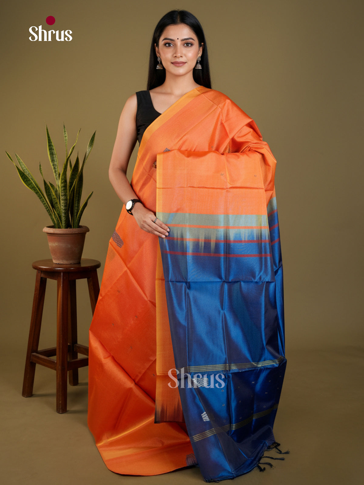 EAS23131 - Banana Pith without blouse - Saree - Shop on Shrus.com