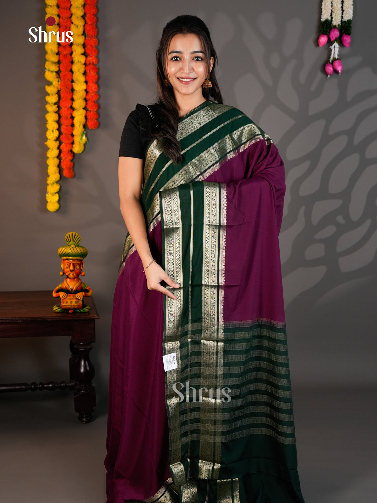 EAS23195 - Mysoresilk-halfpure - Saree - Shop on Shrus.com