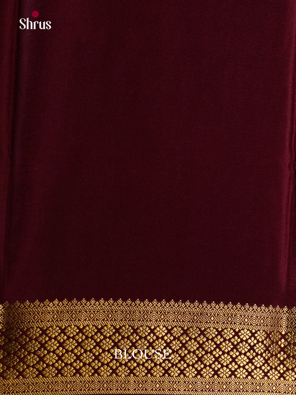 Charming Peach & Maroon  Mysore Silk Saree with gold zari buttas  -  EAS24385