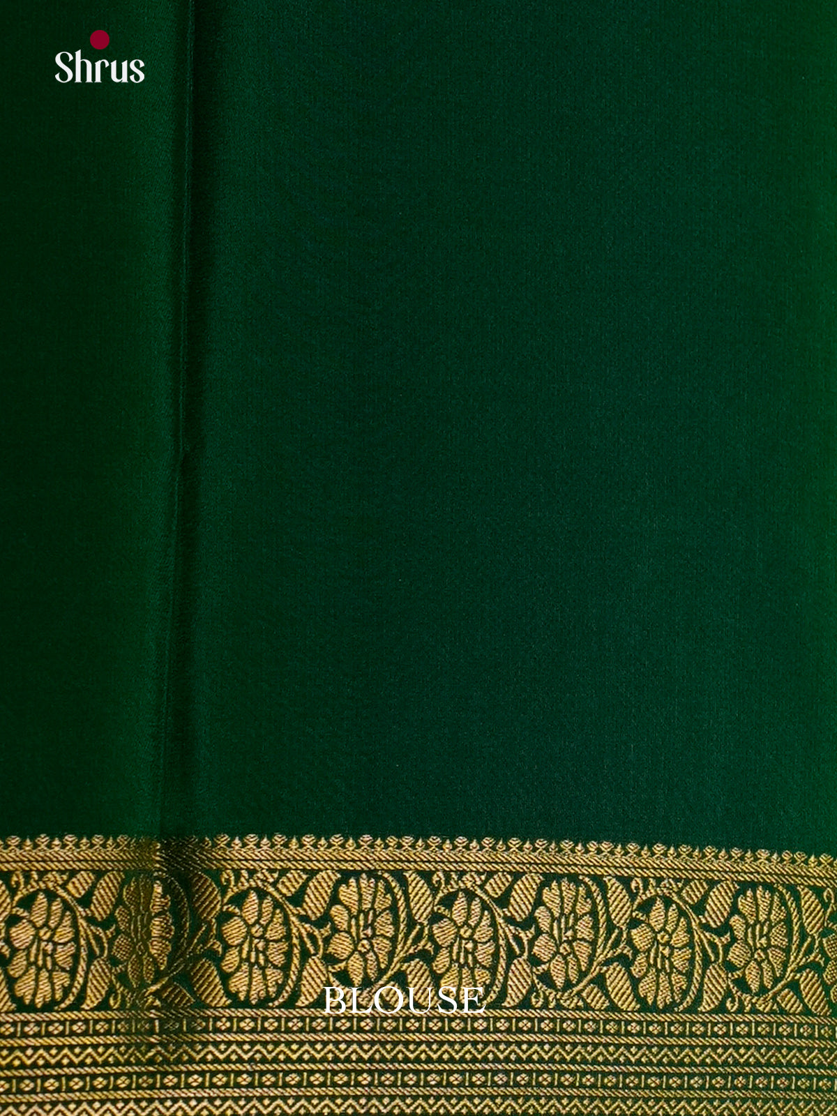 Brilliant Red & Green Mysore Silk Saree with gold zari buttas & zari border - EAS24411 - Shop on Shrus.com