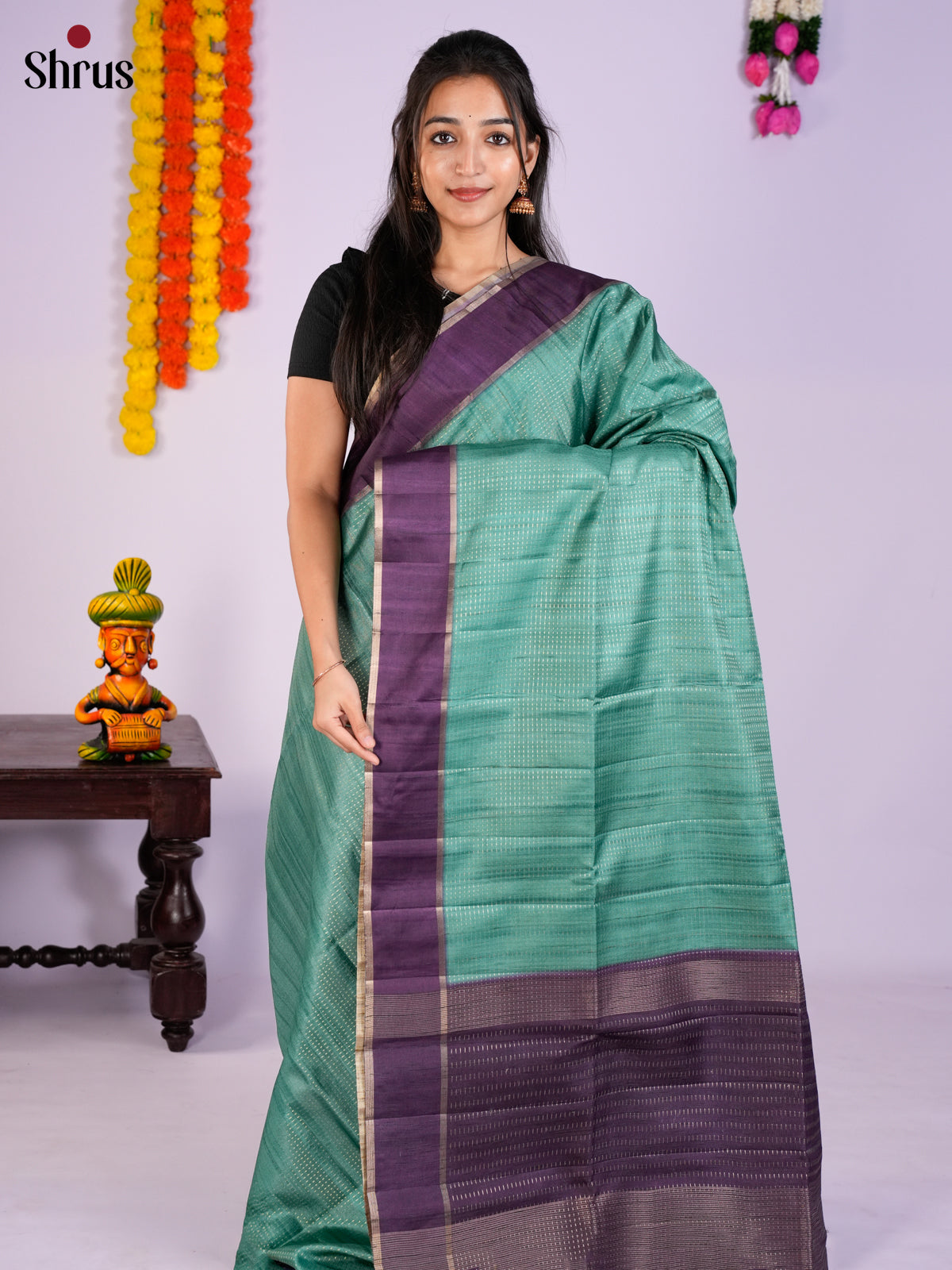 EAS27007 - Semi Rawsilk Saree - Shop on Shrus.com