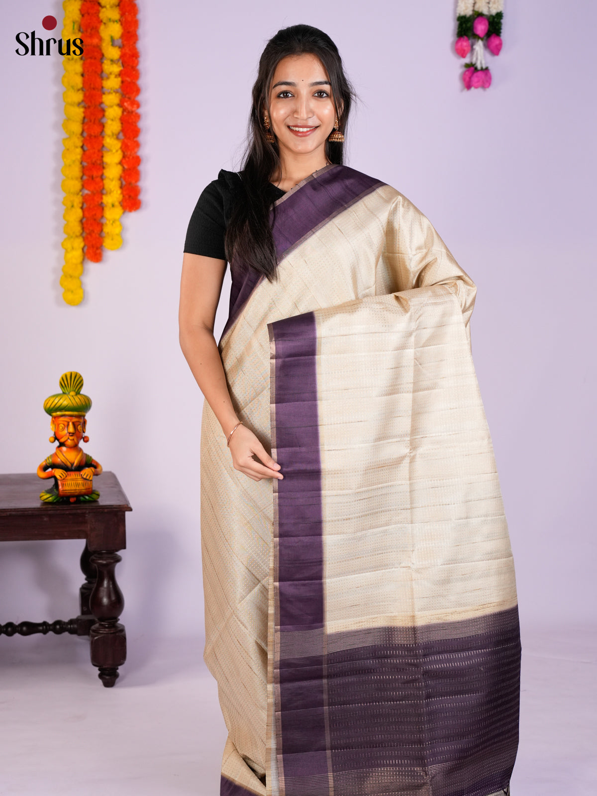 EAS27010 - Semi Rawsilk Saree - Shop on Shrus.com