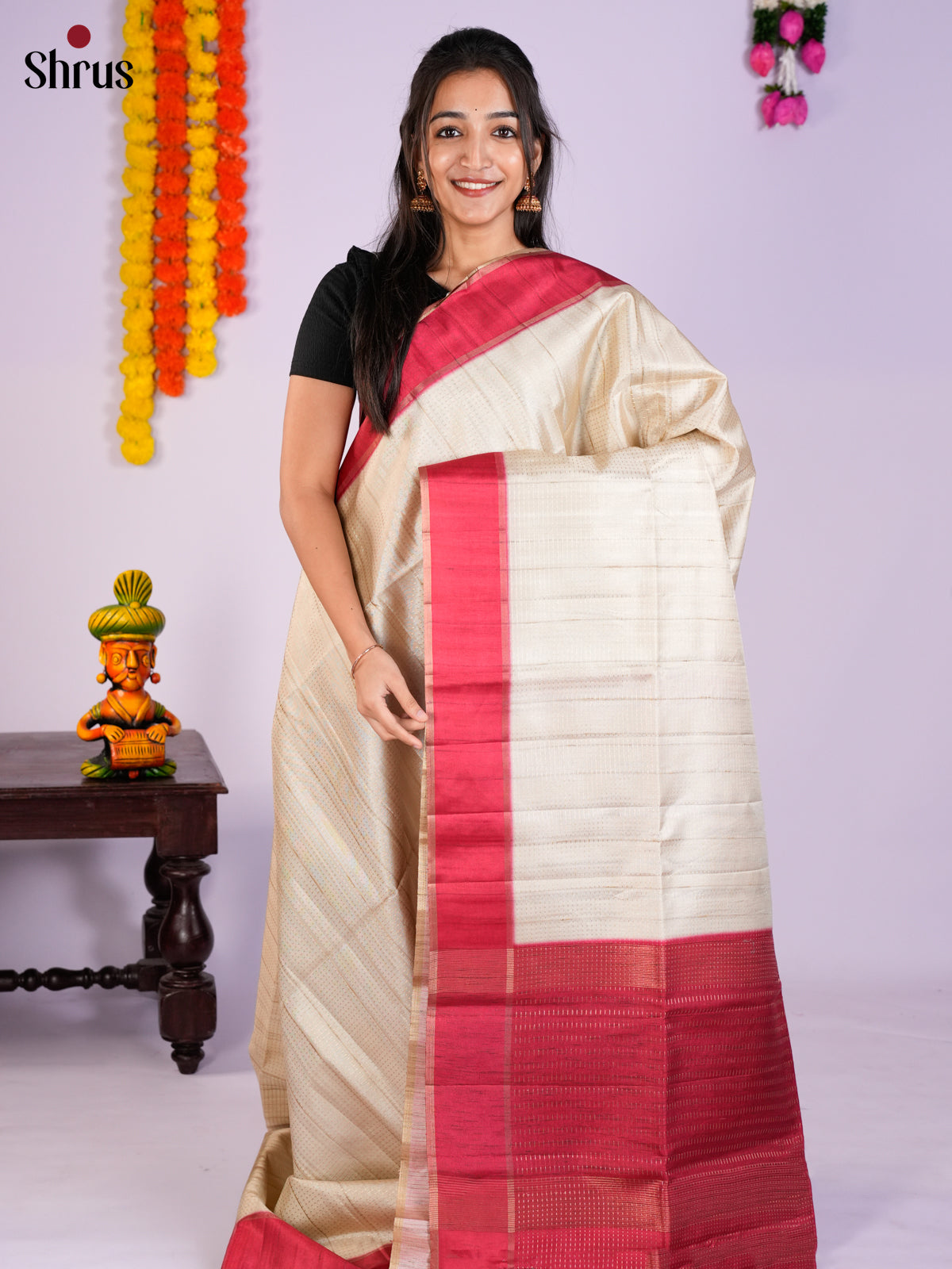 EAS27012 - Semi Rawsilk Saree - Shop on Shrus.com