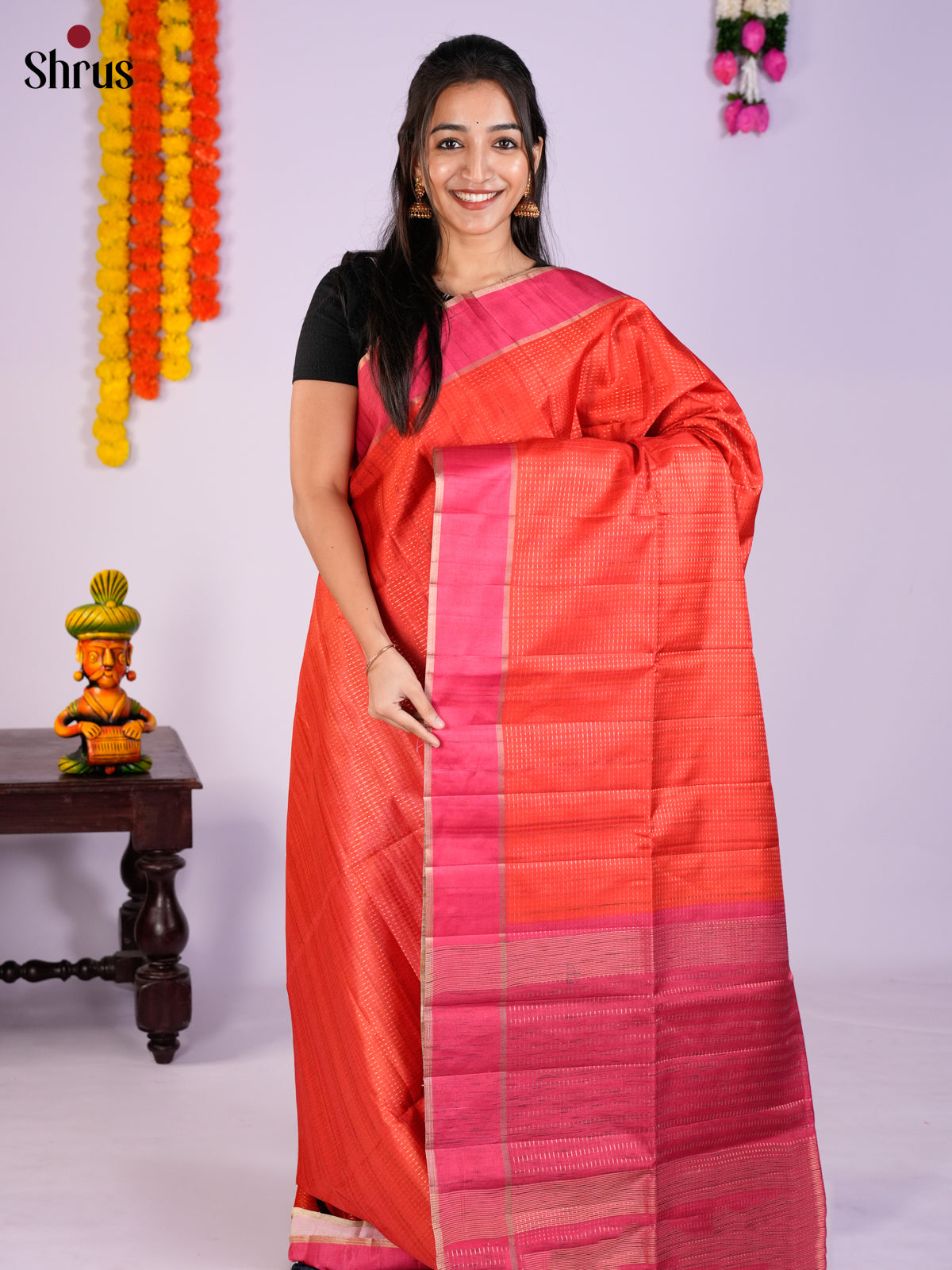EAS27016 - Semi Rawsilk Saree - Shop on Shrus.com