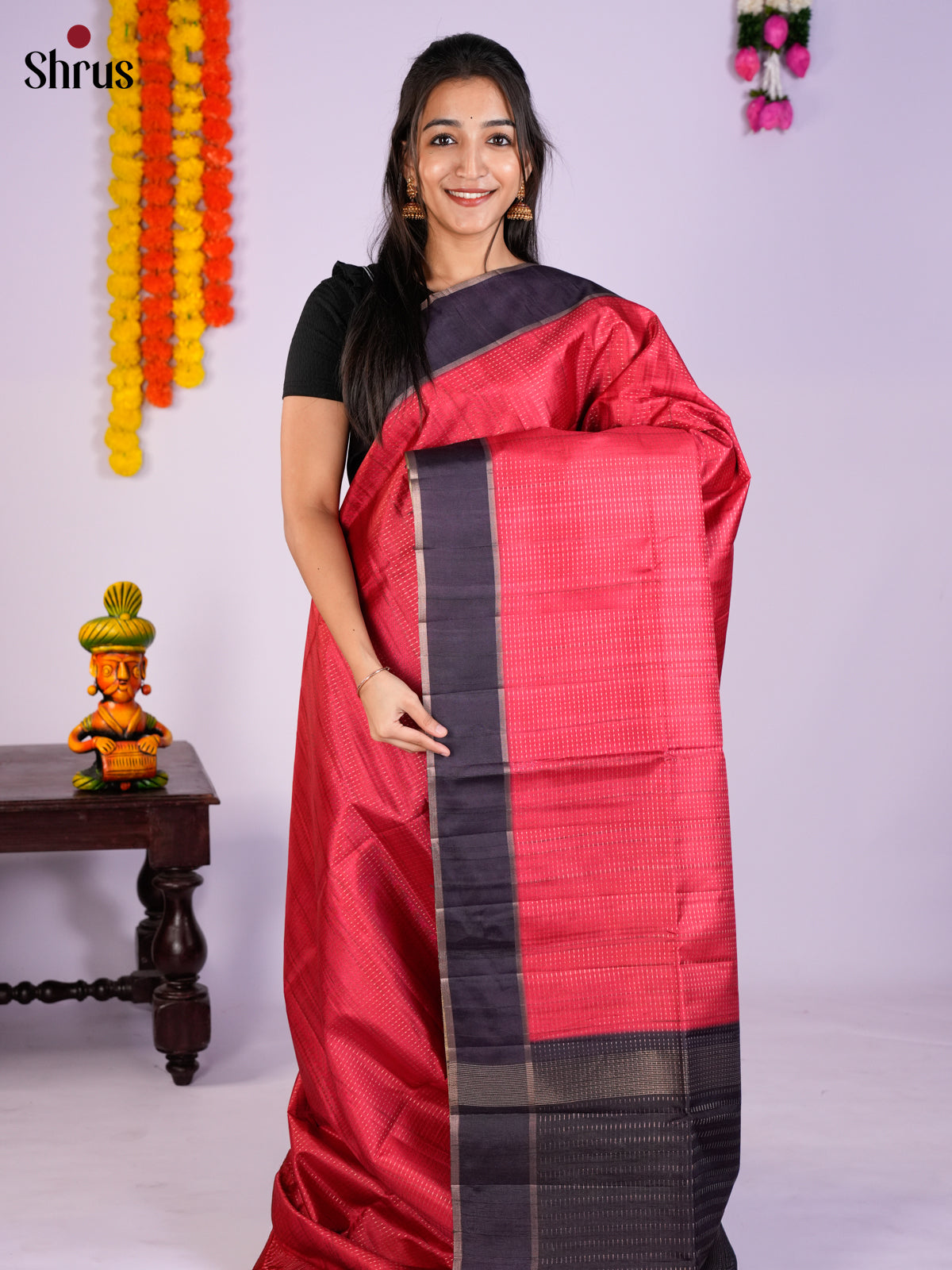 EAS27022 - Semi Rawsilk Saree - Shop on Shrus.com
