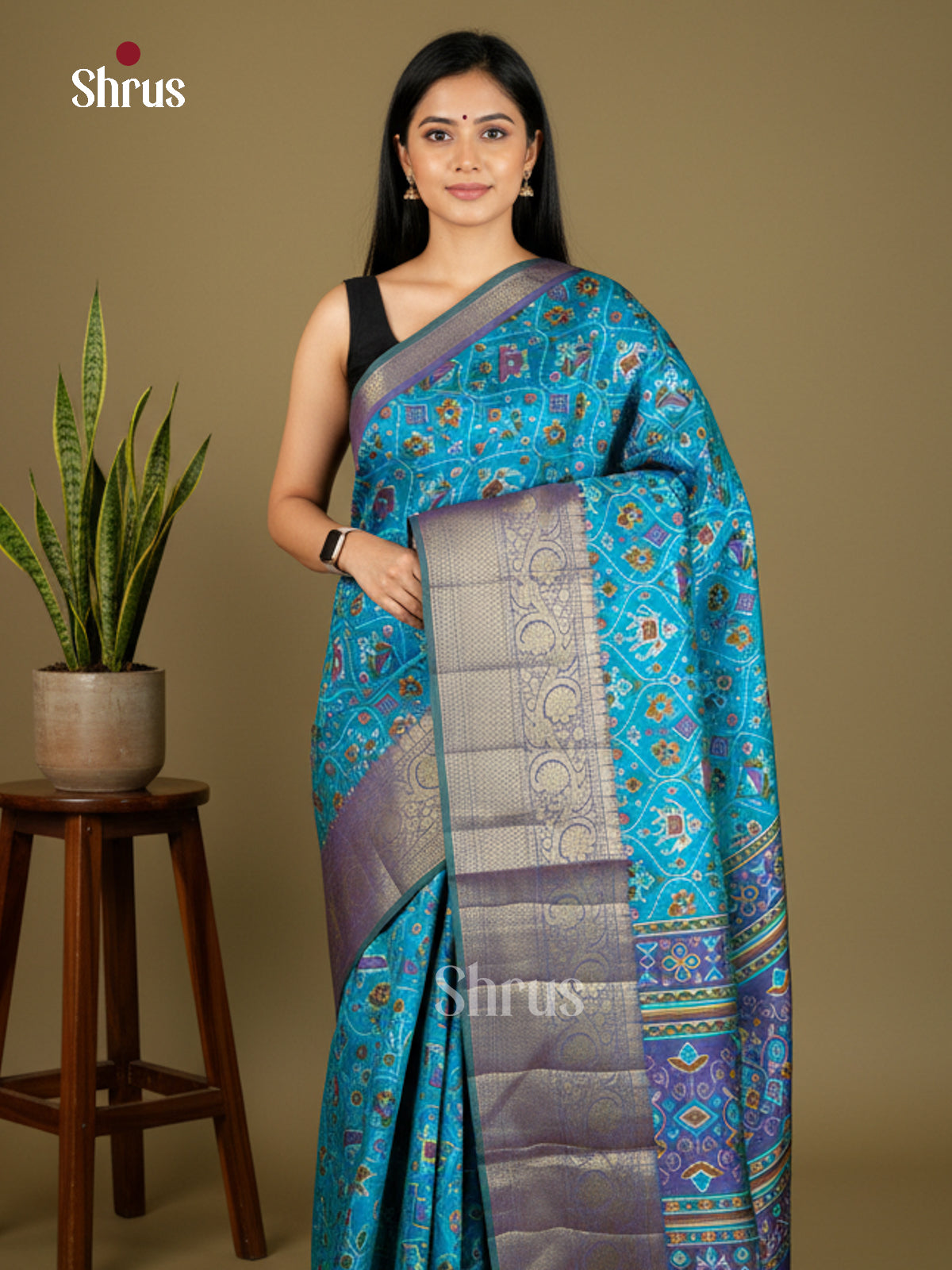 EAS27029 - Semi Patola-Kanchi Border Saree - Shop on Shrus.com