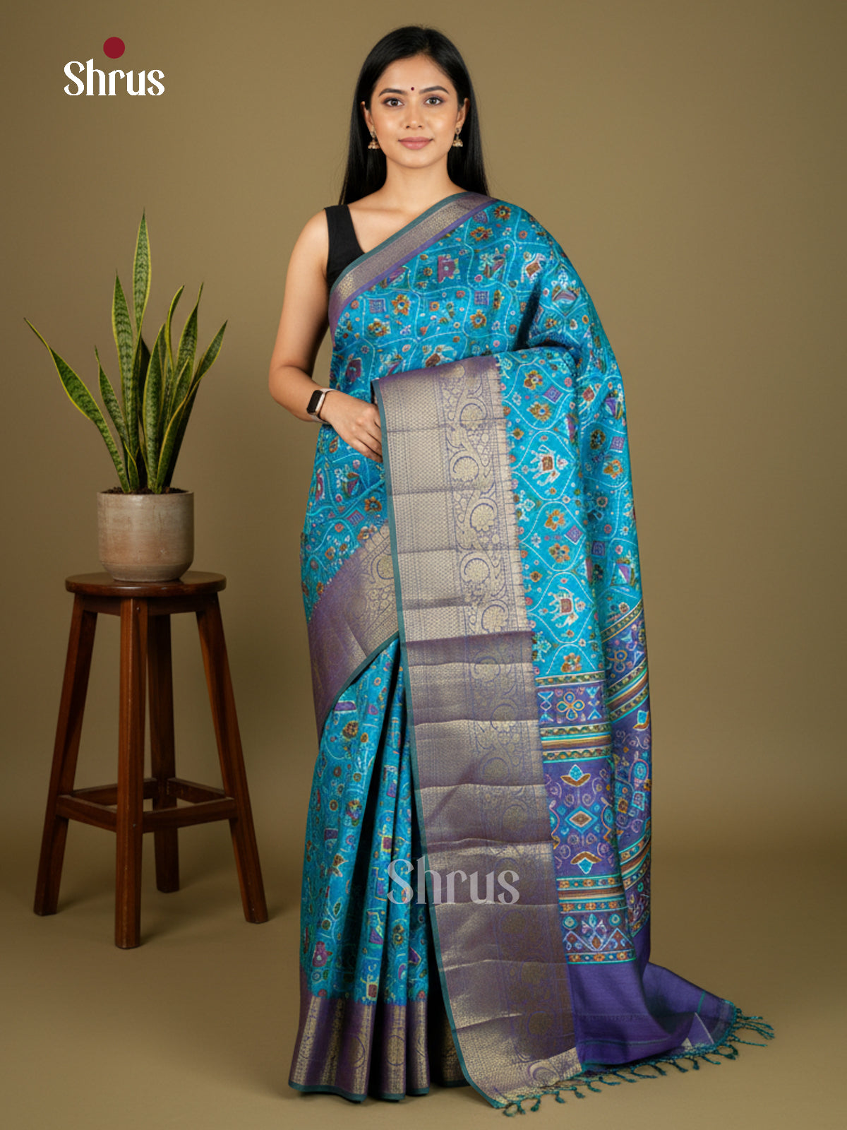 EAS27029 - Semi Patola-Kanchi Border Saree - Shop on Shrus.com