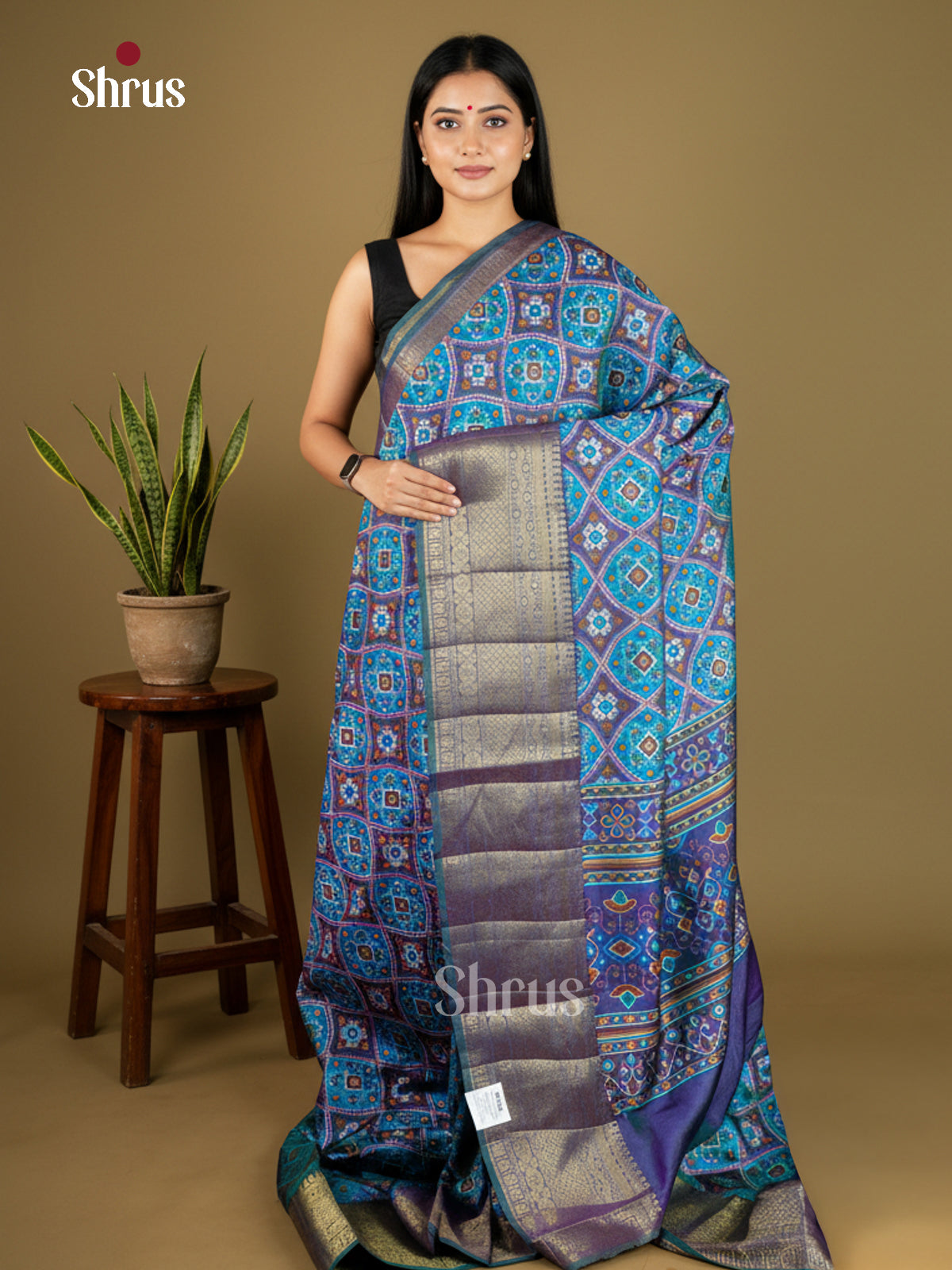 EAS27030 - Semi Patola-Kanchi Border Saree - Shop on Shrus.com