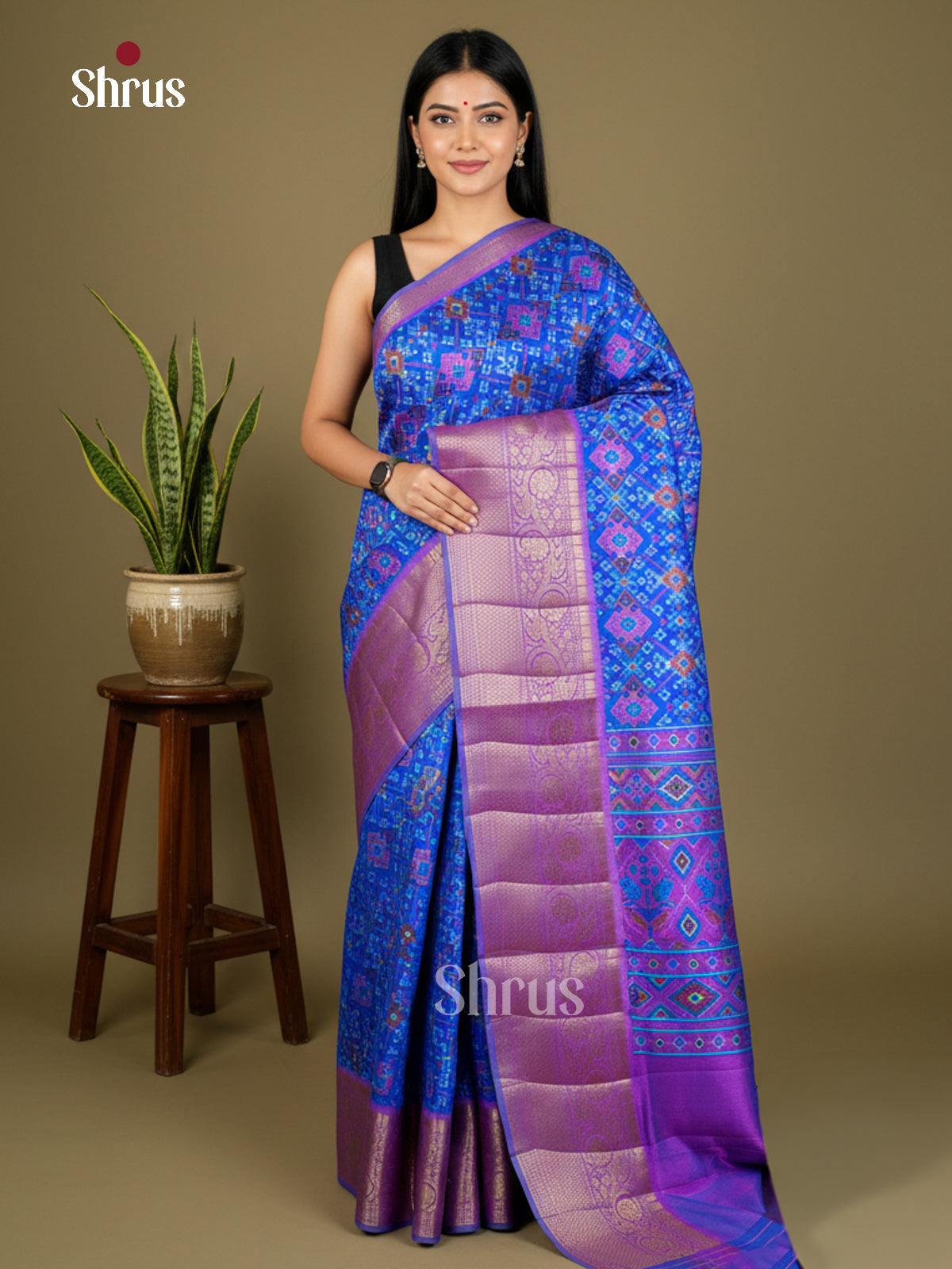EAS27032 - Semi Patola-Kanchi Border Saree - Shop on Shrus.com