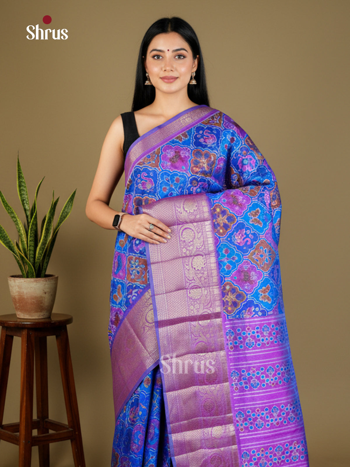 EAS27033 - Semi Patola-Kanchi Border Saree - Shop on Shrus.com