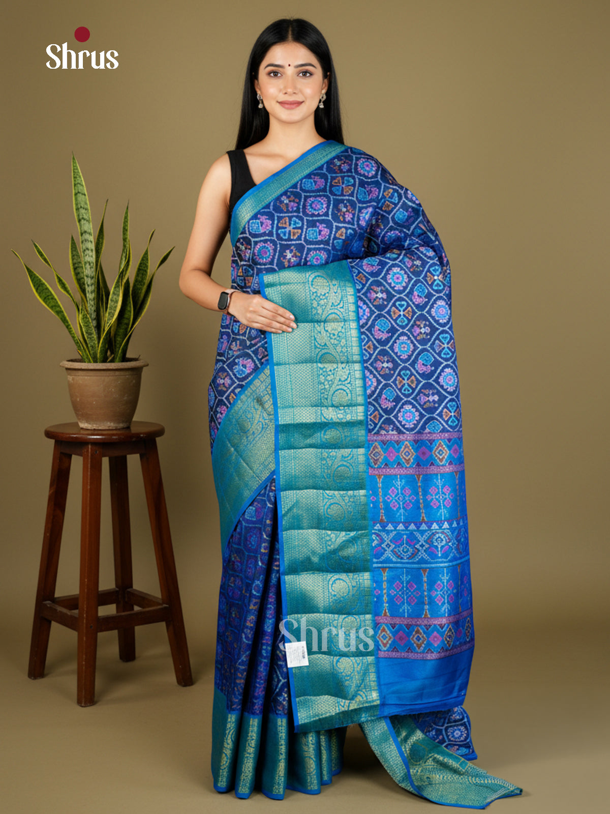 EAS27037 - Semi Patola-Kanchi Border Saree - Shop on Shrus.com